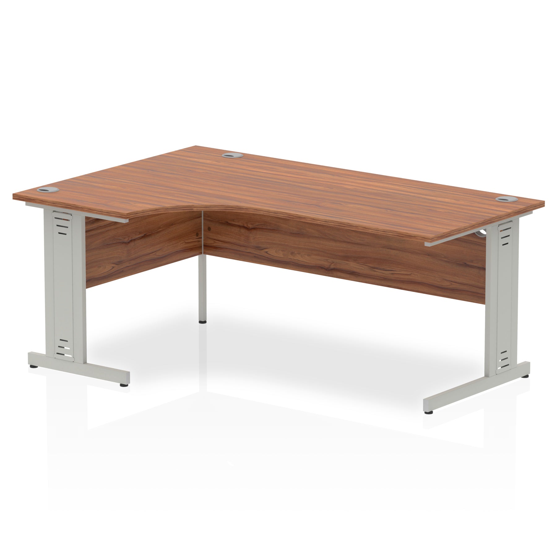 Impulse 1800mm Left Crescent Corner Desk | Cable Managed Leg | Sturdy Build | Weather & Heat Resistant Melamine Finish