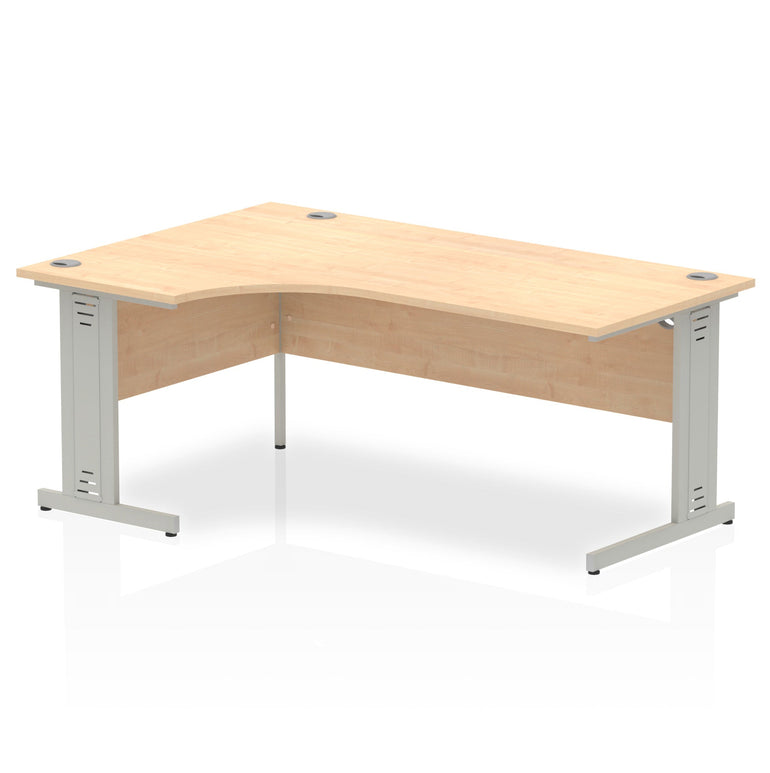 Impulse 1800mm Left Crescent Corner Desk | Cable Managed Leg | Sturdy Build | Weather & Heat Resistant Melamine Finish