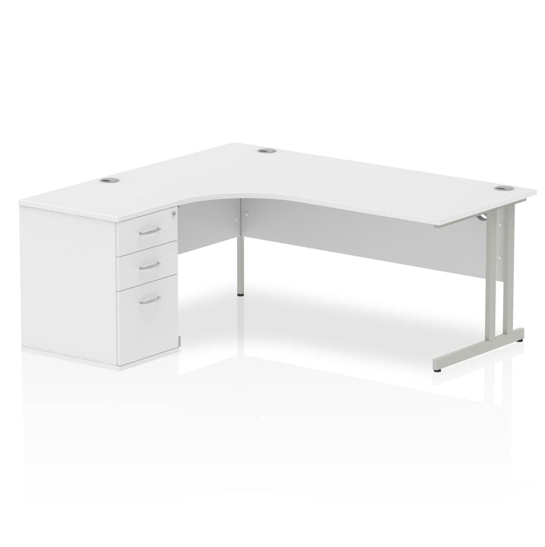 Sturdy & Weather Resistant 1800mm Workstation Desk with Pedestal | Dynasty Freestanding Cantilever Desk