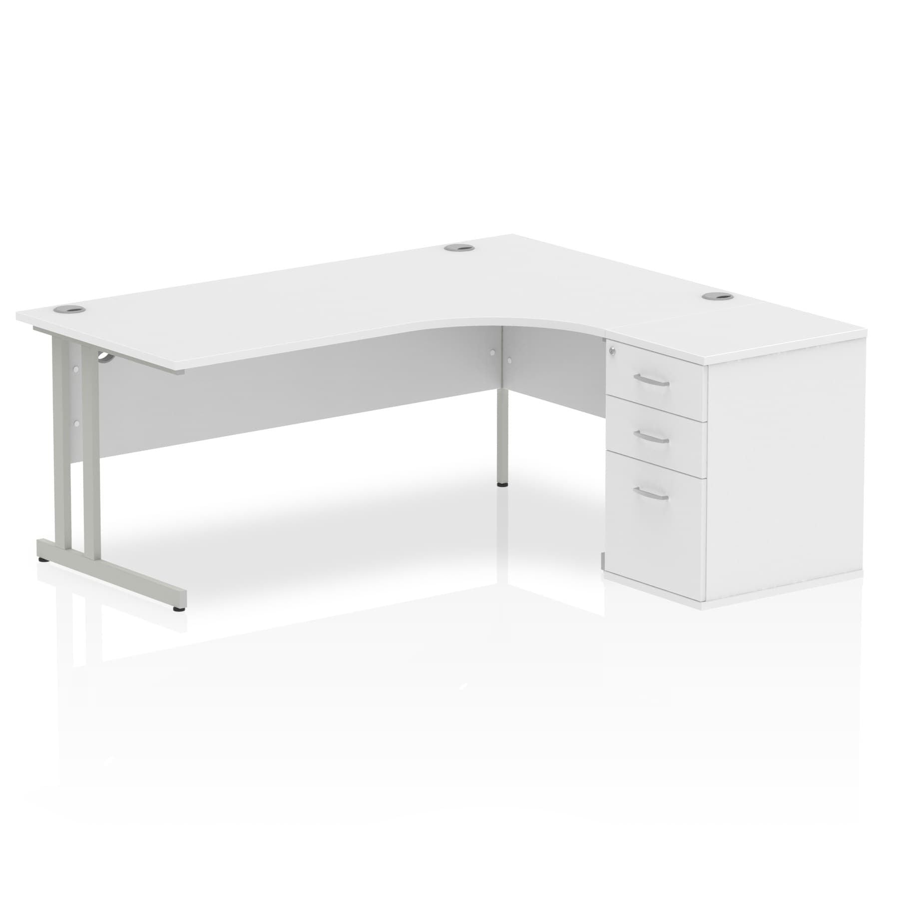 Sturdy 1800mm Freestanding Cantilever Desk with Pedestal | Heat & Weather Resistant Melamine Finish | Dynasty