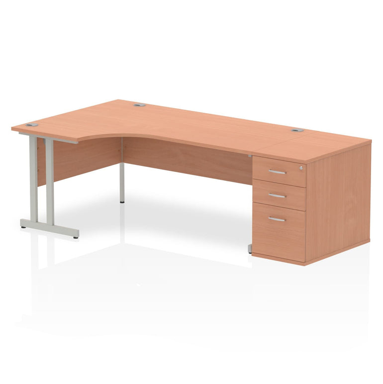 Sturdy & Weather Resistant 1800mm Workstation Desk with Pedestal | Dynasty Freestanding Cantilever Desk