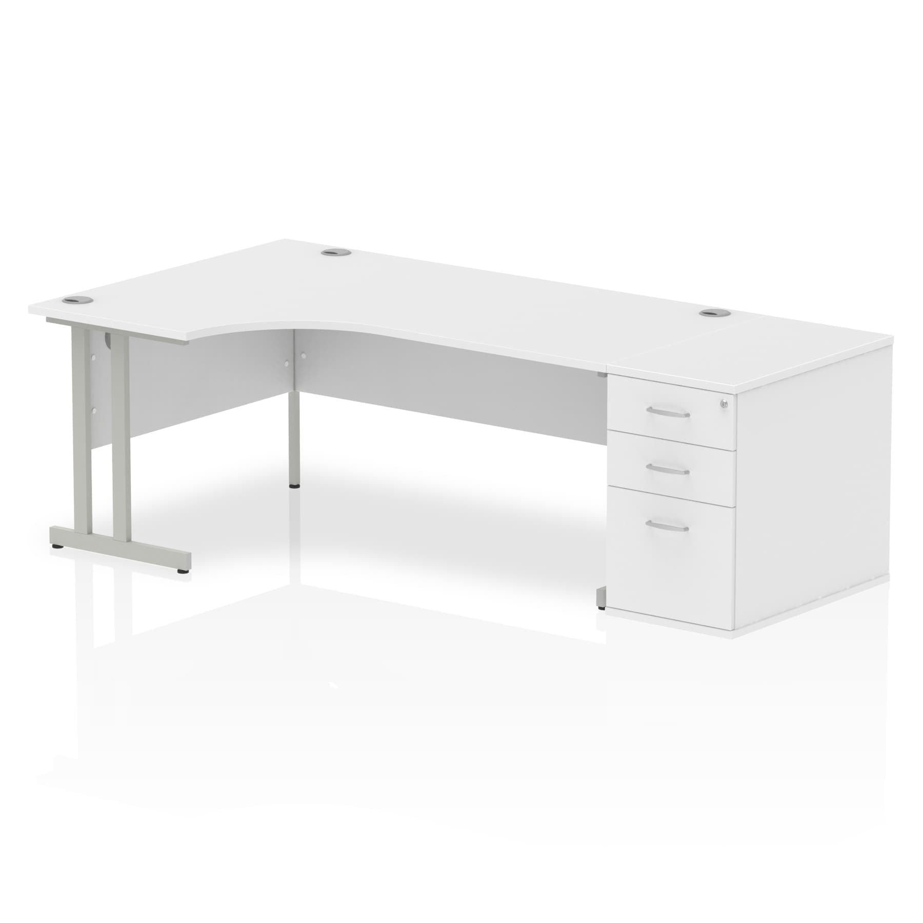 Sturdy & Weather Resistant 1800mm Workstation Desk with Pedestal | Dynasty Freestanding Cantilever Desk