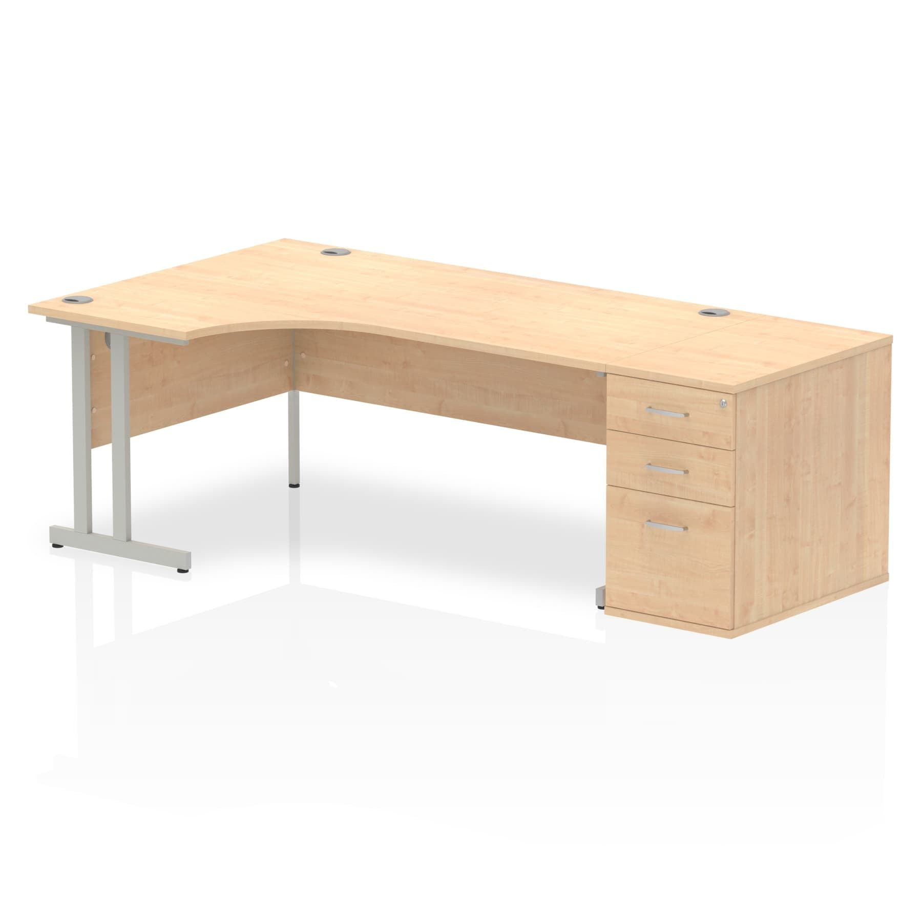 Sturdy & Weather Resistant 1800mm Workstation Desk with Pedestal | Dynasty Freestanding Cantilever Desk