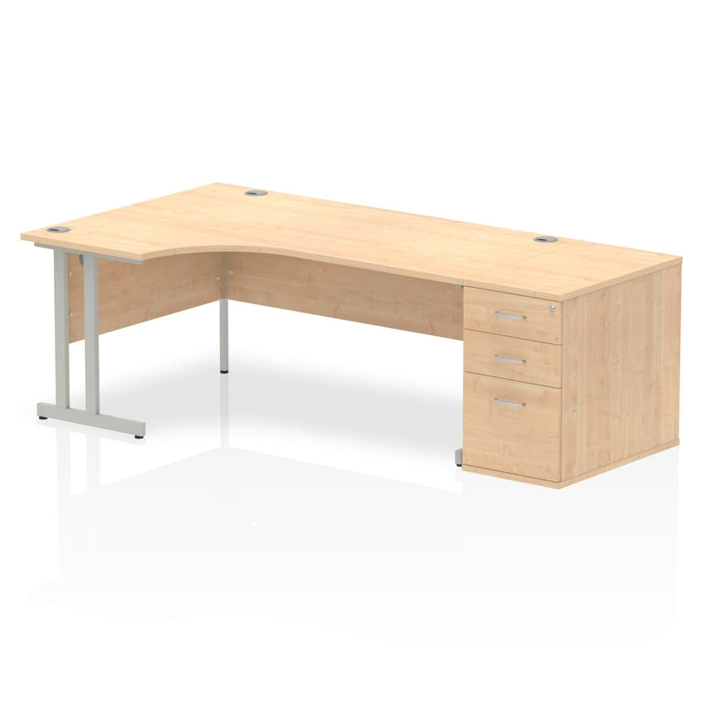 Sturdy & Weather Resistant 1800mm Workstation Desk with Pedestal | Dynasty Freestanding Cantilever Desk