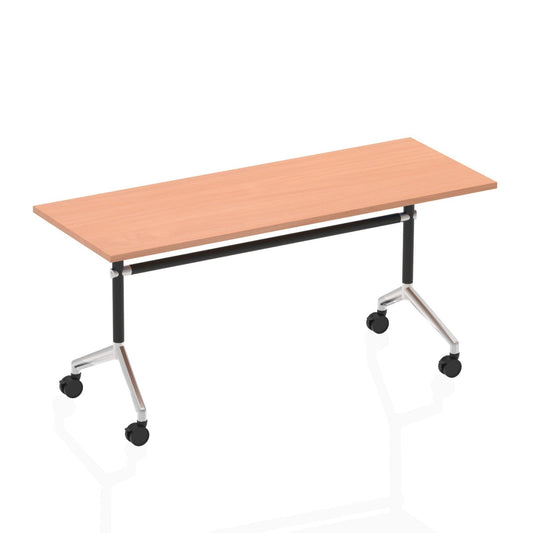 Impulse Flip Top Table - Rectangular MFC, Self-Assembly, 1600x800 or 1800x800, Silver Frame, 5-Year Guarantee - Ideal for Office & Home Use