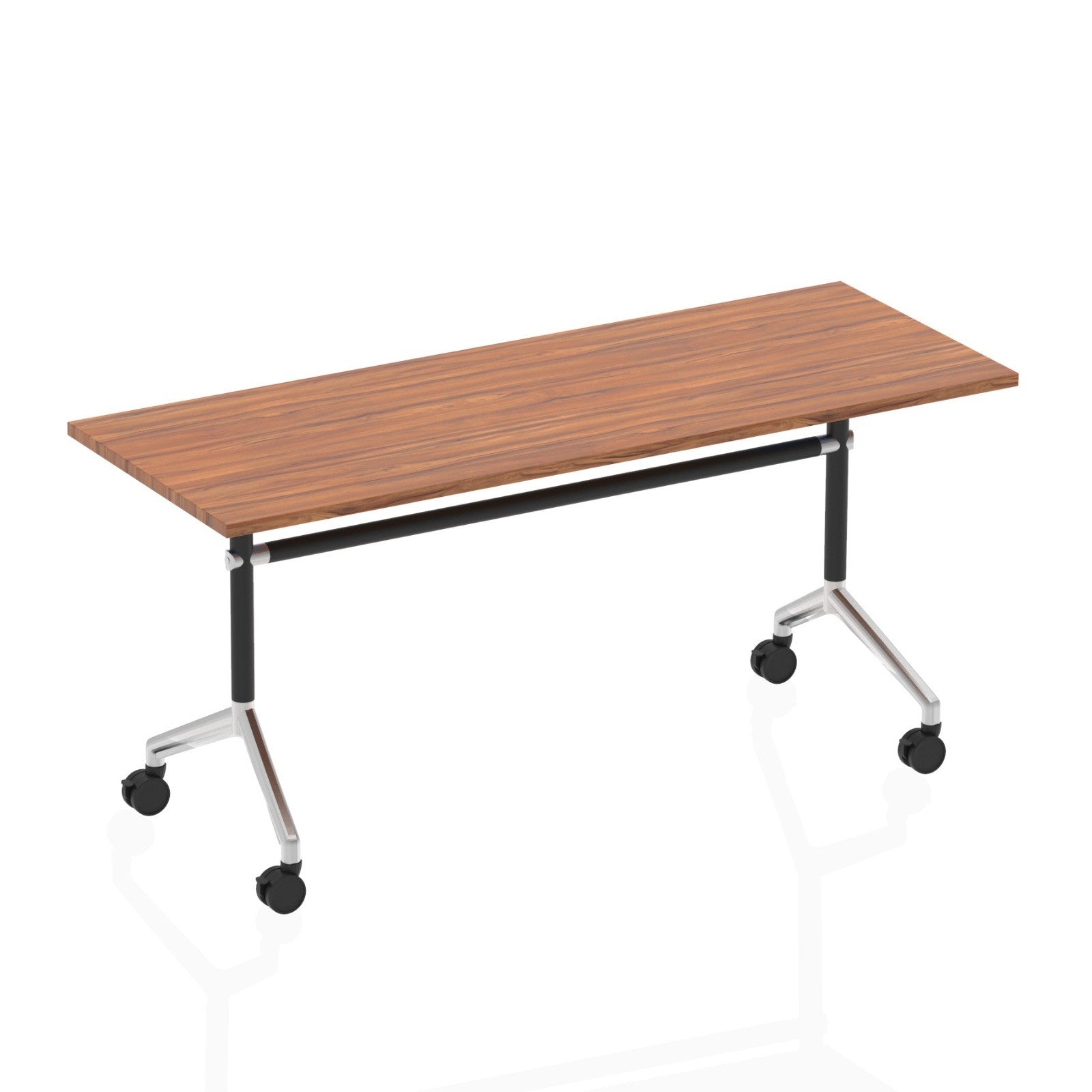 Impulse Flip Top Table - Rectangular MFC, Self-Assembly, 1600x800 or 1800x800, Silver Frame, 5-Year Guarantee - Ideal for Office & Home Use