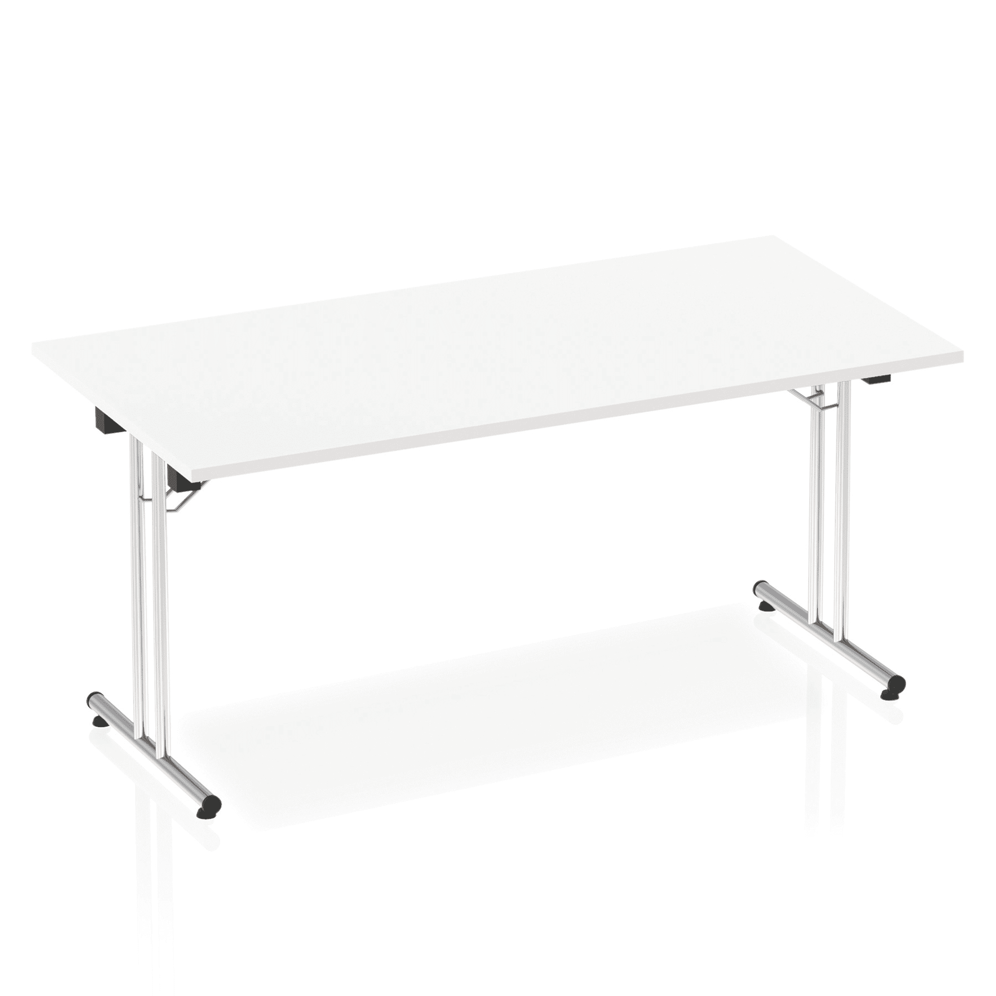 Impulse Folding Rectangle Table - MFC Material, Silver Frame, 1200-1800mm Width, 800mm Depth, 715-730mm Height, 25mm Thickness, 5-Year Guarantee