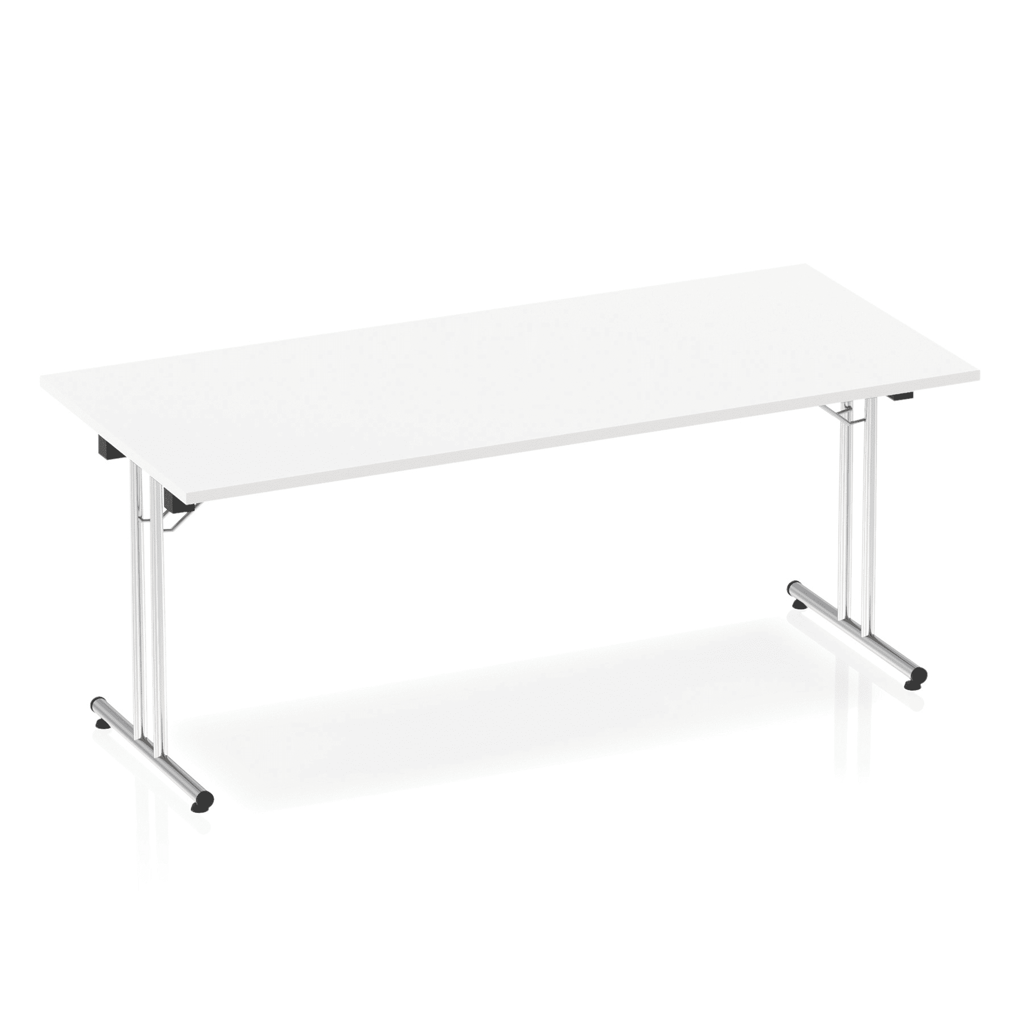 Impulse Folding Rectangle Table - MFC Material, Silver Frame, 1200-1800mm Width, 800mm Depth, 715-730mm Height, 25mm Thickness, 5-Year Guarantee