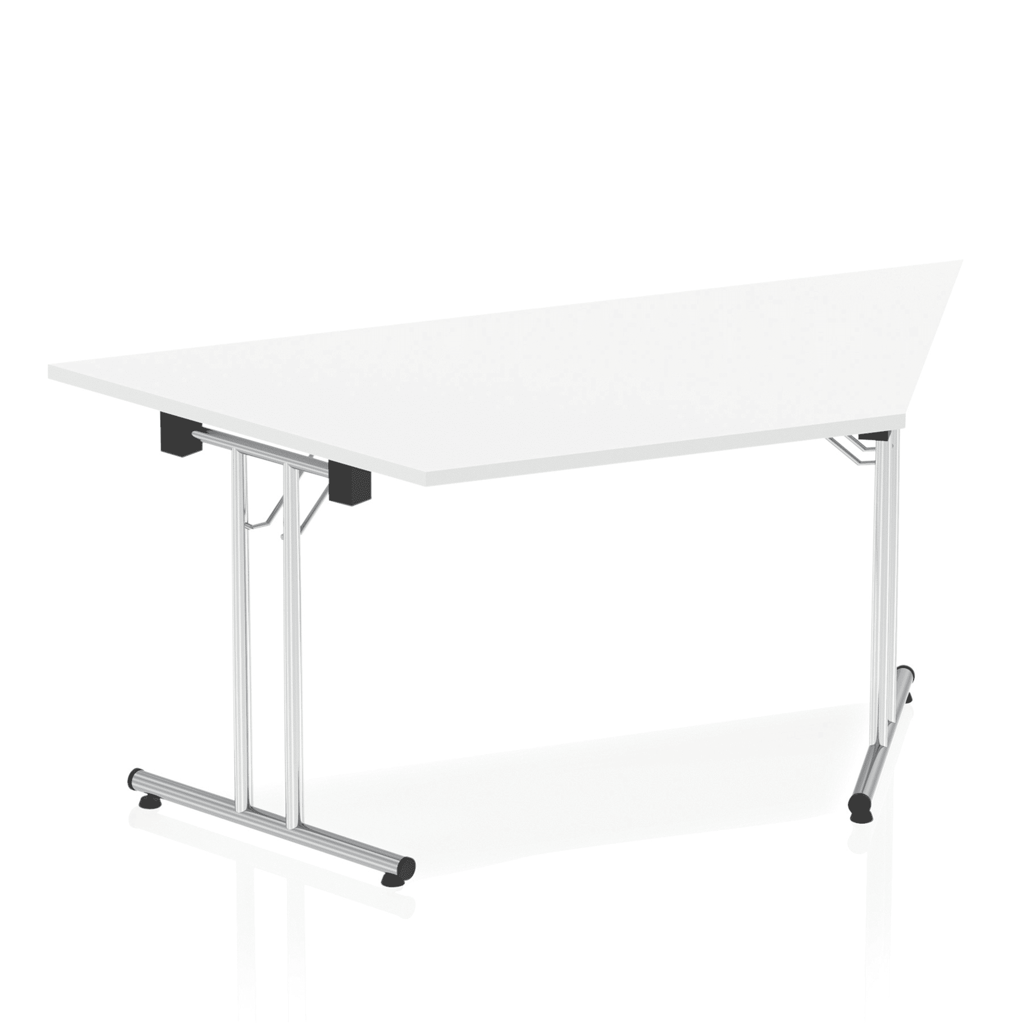 Impulse Folding Trapezium Table 1600x800mm - MFC Material, Silver Frame, Self-Assembly, 5-Year Guarantee - Ideal for Office & Home Use