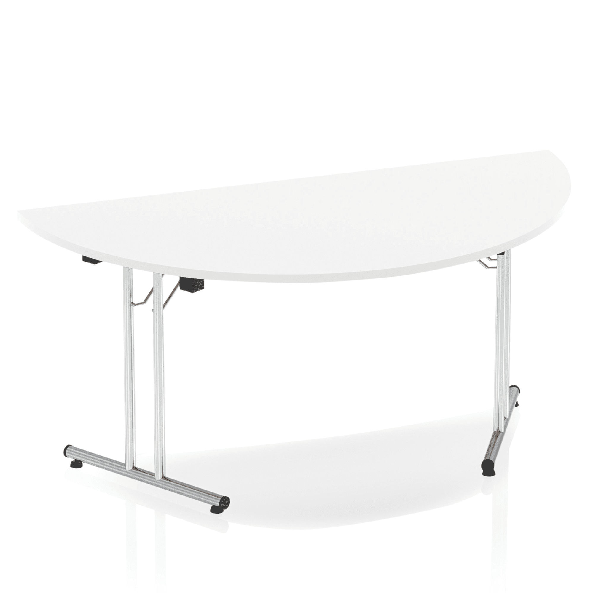 Impulse 1600x800 Semi-Circle Folding Table - MFC Material, Silver Frame, Self-Assembly, 5-Year Guarantee