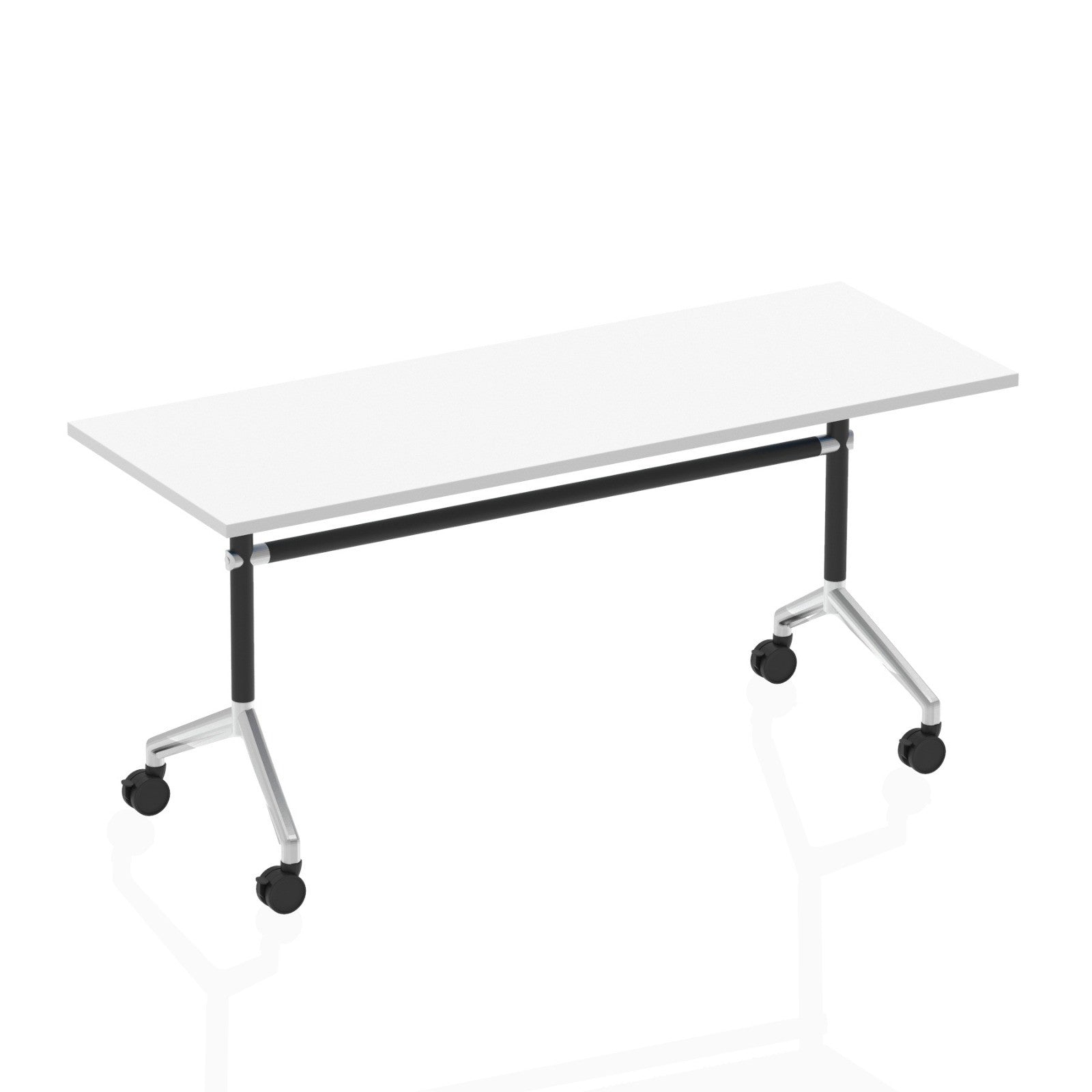 Impulse Flip Top Table - Rectangular MFC, Self-Assembly, 1600x800 or 1800x800, Silver Frame, 5-Year Guarantee - Ideal for Office & Home Use