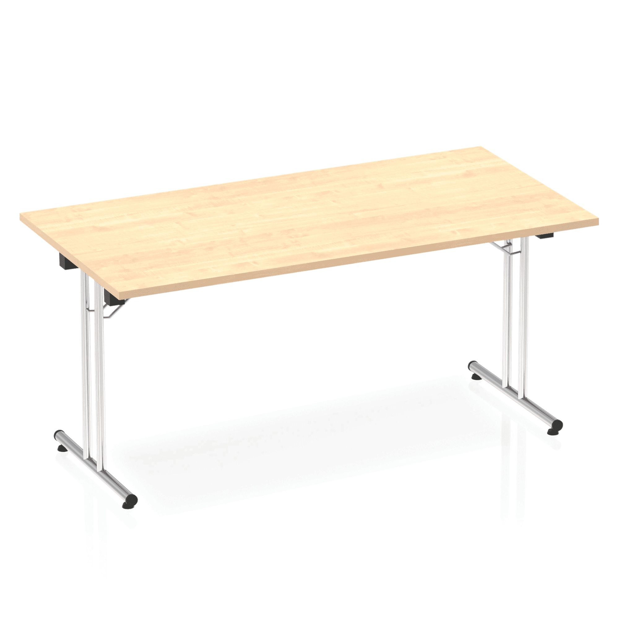 Impulse Folding Rectangle Table - MFC Material, Silver Frame, 1200-1800mm Width, 800mm Depth, 715-730mm Height, 25mm Thickness, 5-Year Guarantee