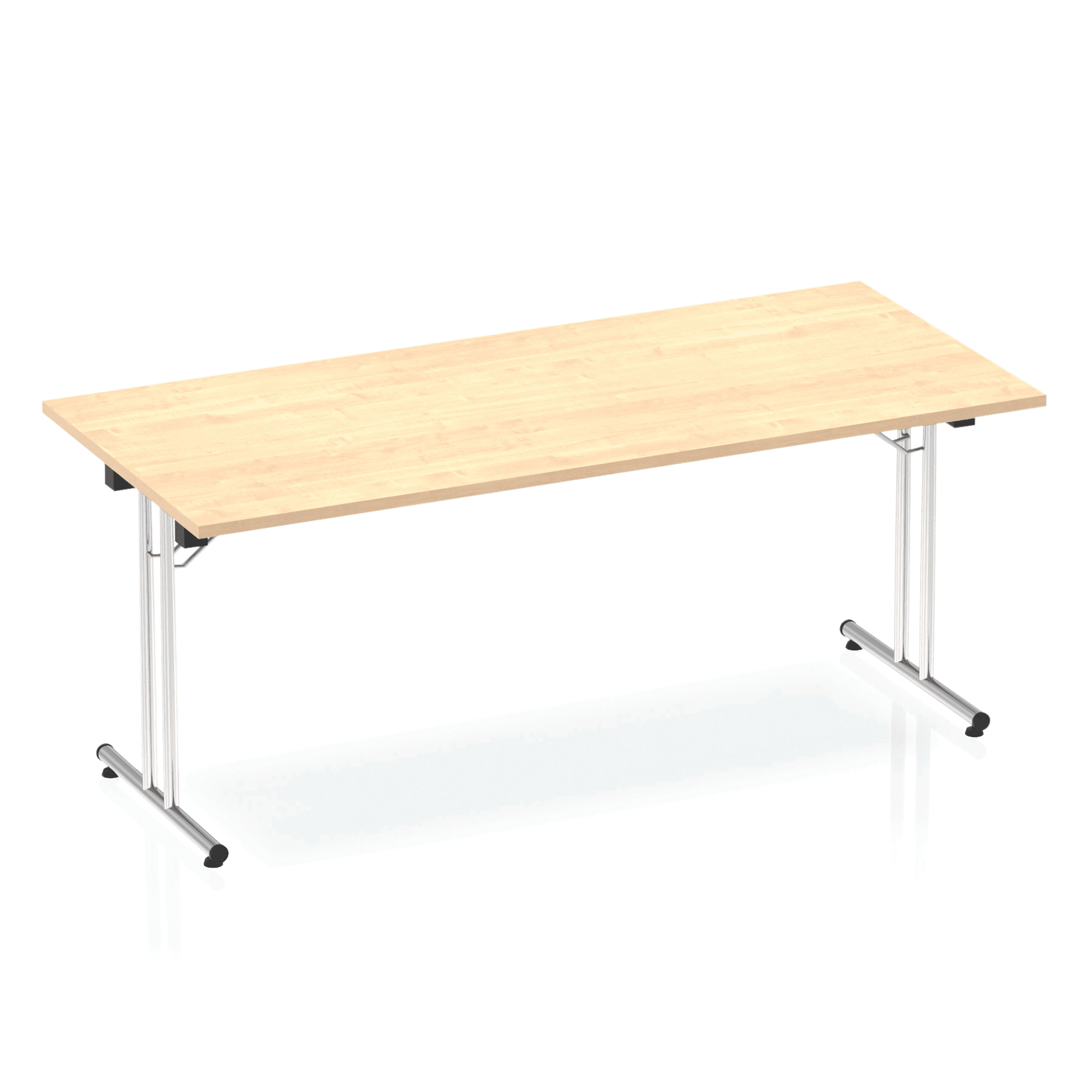 Impulse Folding Rectangle Table - MFC Material, Silver Frame, 1200-1800mm Width, 800mm Depth, 715-730mm Height, 25mm Thickness, 5-Year Guarantee