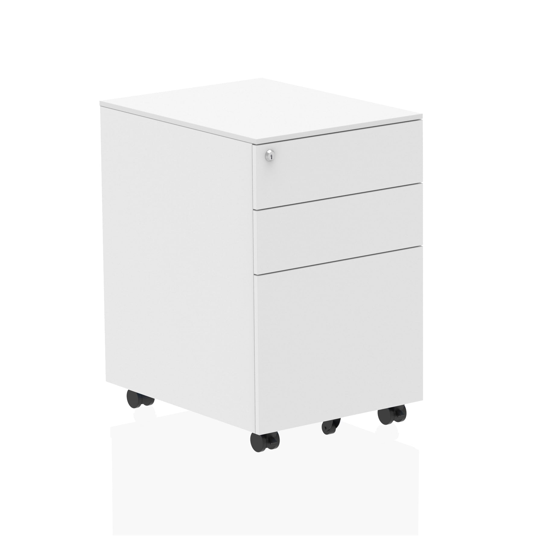 Steel Storage Mobile Pedestal - 3 Lockable Drawers, 390/300mm W, 505/520mm D, 600/595mm H, 20/17kg - 5 Year Guarantee