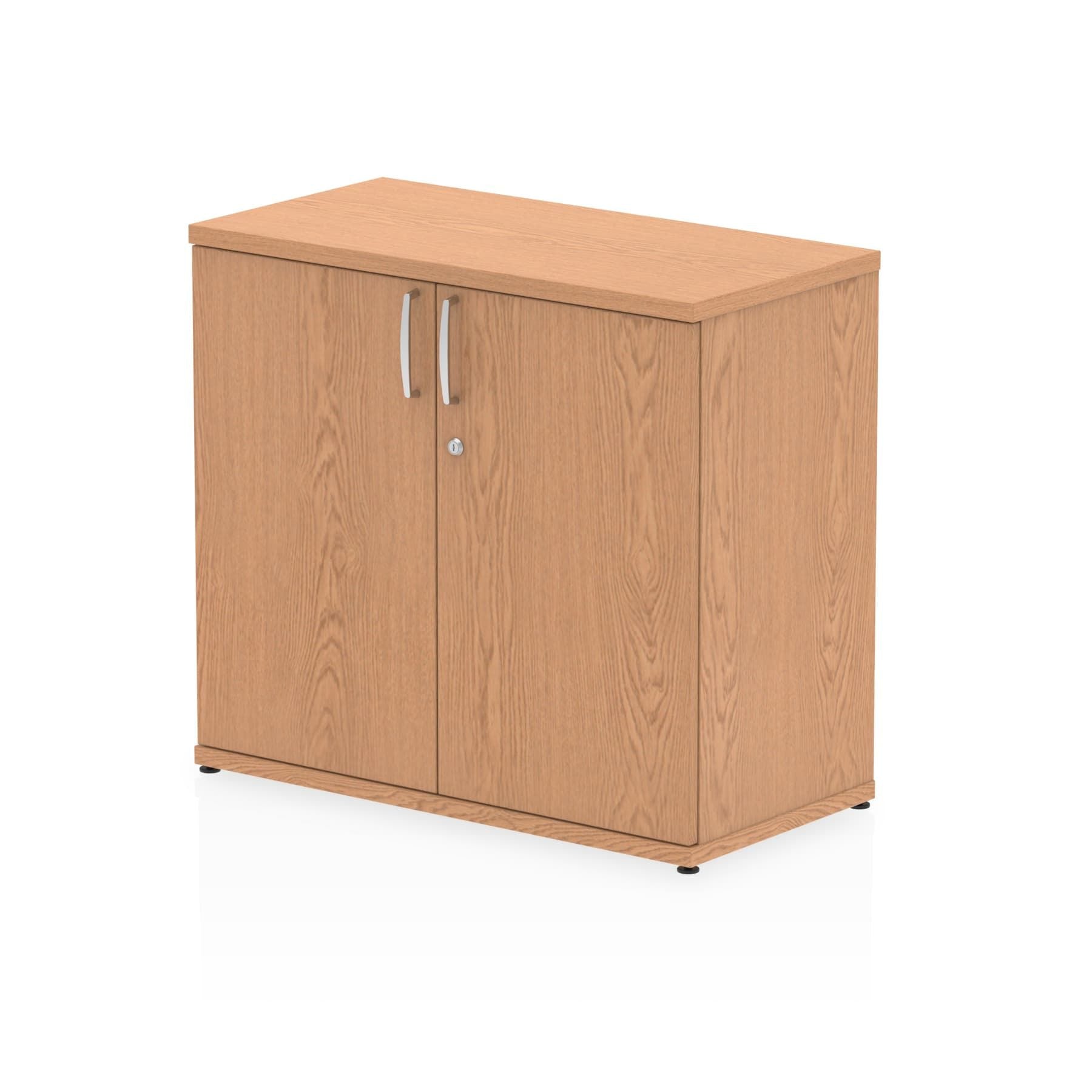 Impulse Desk High Cupboard - 800mm Width, 600mm Depth, 730mm Height, 25mm Thickness, 2 Adjustable Shelves, Lockable, 5-Year Guarantee, 44kg, MFC Material