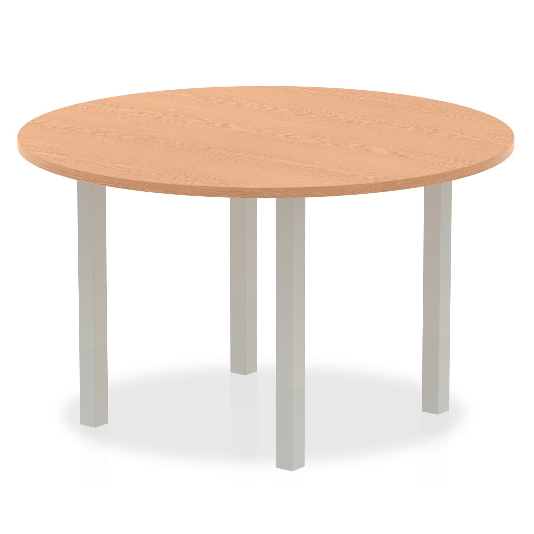 Impulse Round Table with Post Leg - 1000x1000 or 1200x1200 MFC Top, 5-Year Guarantee, Self-Assembly, Multiple Frame Colors