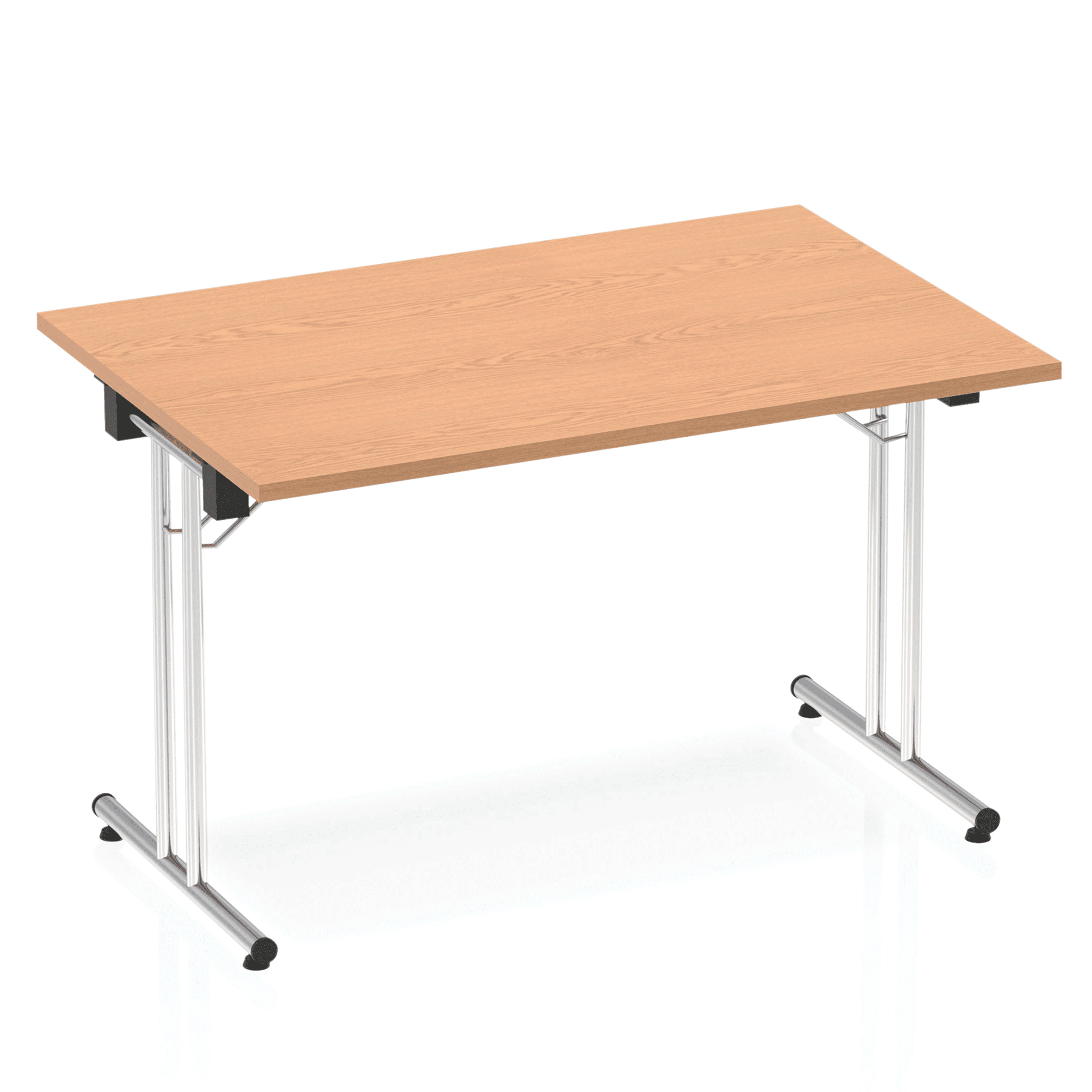 Impulse Folding Rectangle Table - MFC Material, Silver Frame, 1200-1800mm Width, 800mm Depth, 715-730mm Height, 25mm Thickness, 5-Year Guarantee