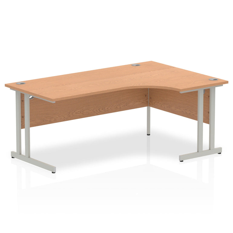 Impulse 1800mm Right Crescent Desk Cantilever Leg - MFC Material, Corner Shape, 1800x1200 Top, Silver/White/Black Frame, 5-Year Guarantee