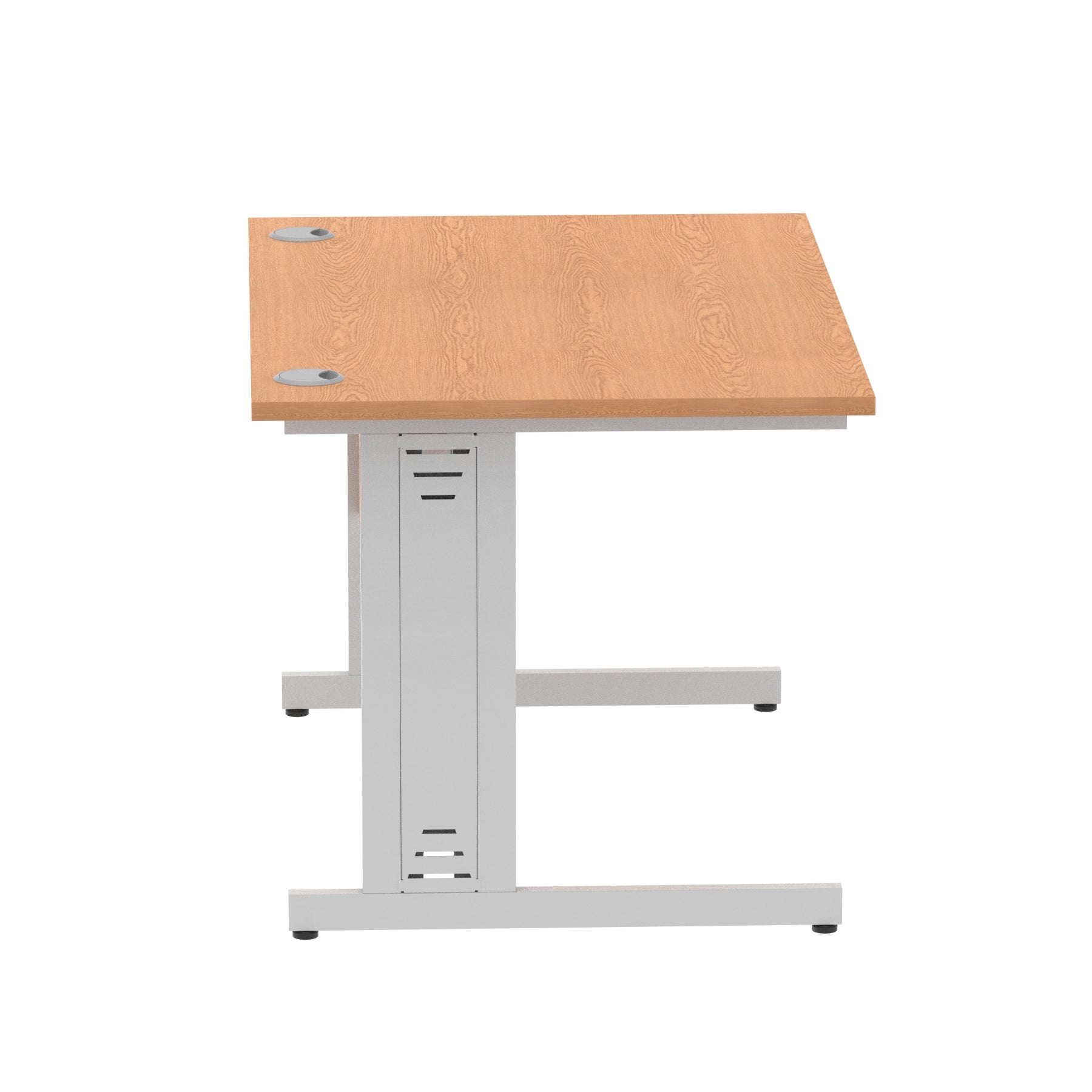 Impulse 1200mm Straight Desk with Cable Managed Leg - MFC Rectangular Table, Self-Assembly, 5-Year Guarantee, Silver/White Frame (1200x800x730mm)