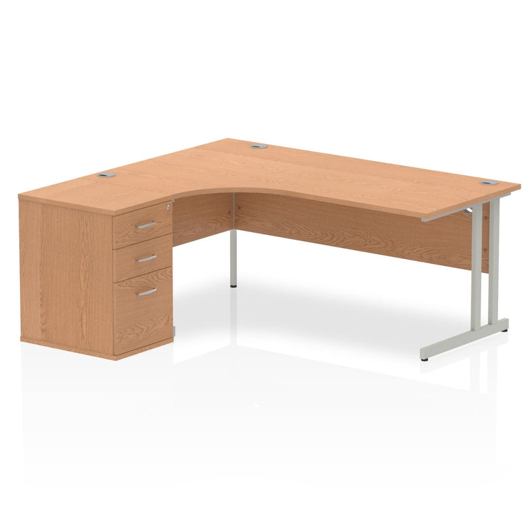 Sturdy & Weather Resistant 1800mm Workstation Desk with Pedestal | Dynasty Freestanding Cantilever Desk