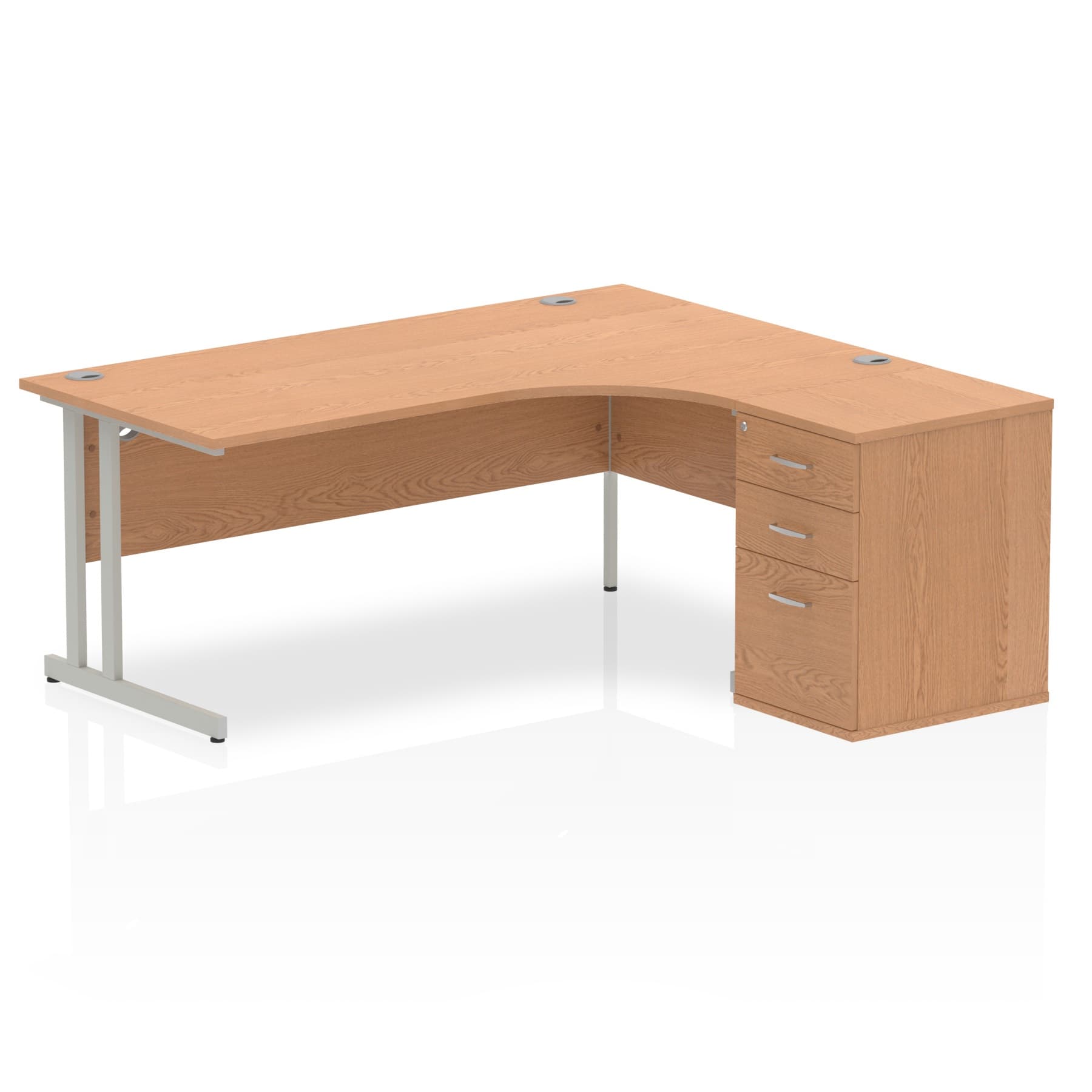 Sturdy 1800mm Freestanding Cantilever Desk with Pedestal | Heat & Weather Resistant Melamine Finish | Dynasty