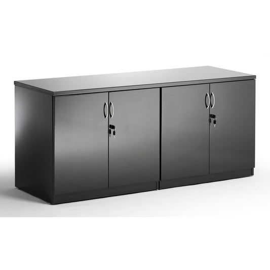 Hi-Gloss High Gloss Twin Cupboard with Credenza Top - 1600x600x720mm, MFC, Rectangular, Self-Assembly, 5-Year Guarantee, 2 Adjustable Shelves, Lockable