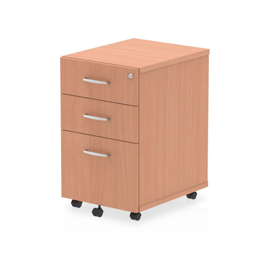 Impulse Under Desk Pedestal - 3 Drawers, 1 Filing Drawer, Lockable, MFC Material, Self-Assembly, 5-Year Guarantee, 440x550x695mm