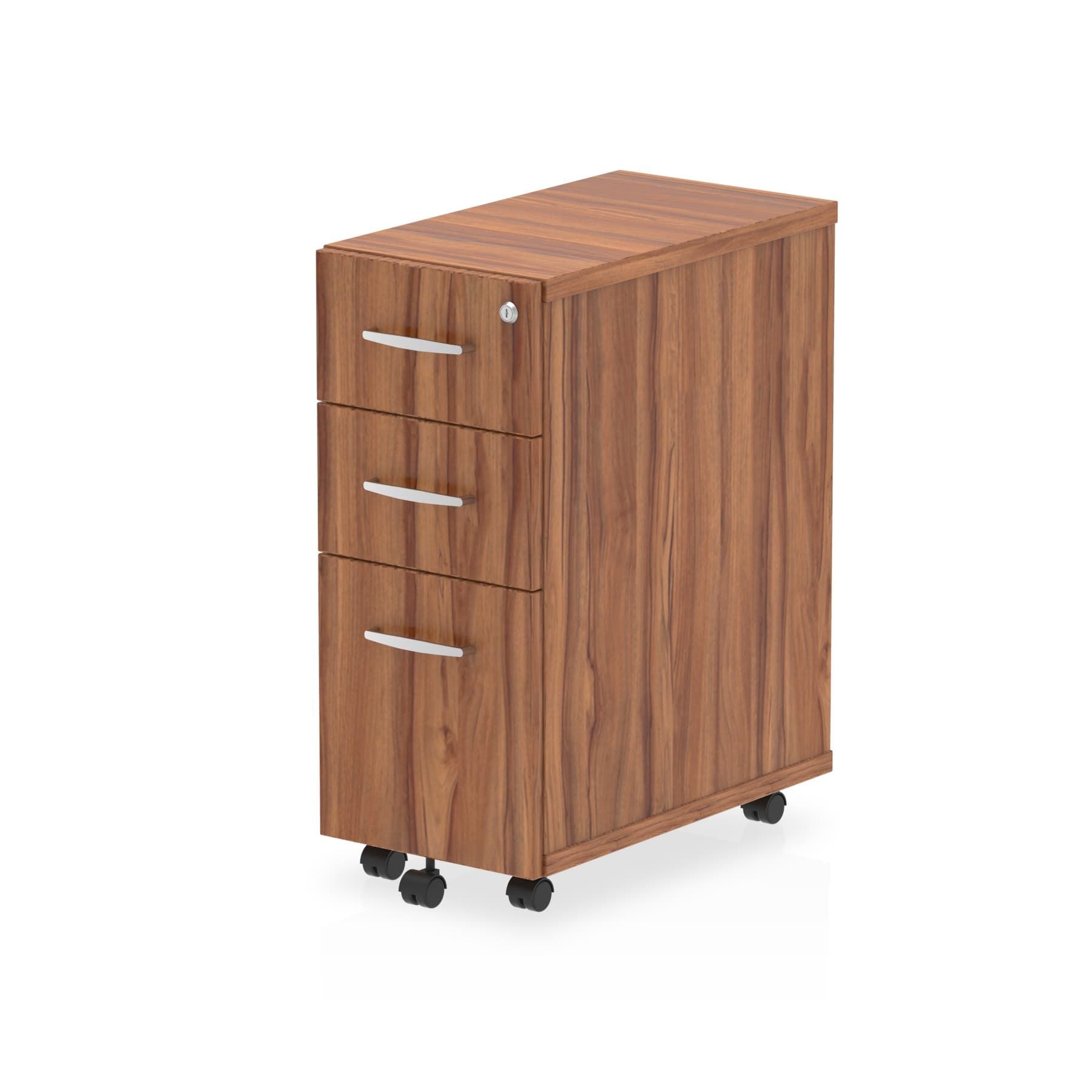 Impulse Narrow Under Desk Pedestal - 3 Drawers, 1 Filing Drawer, Lockable, MFC Material, 300x550x695mm, 5-Year Guarantee