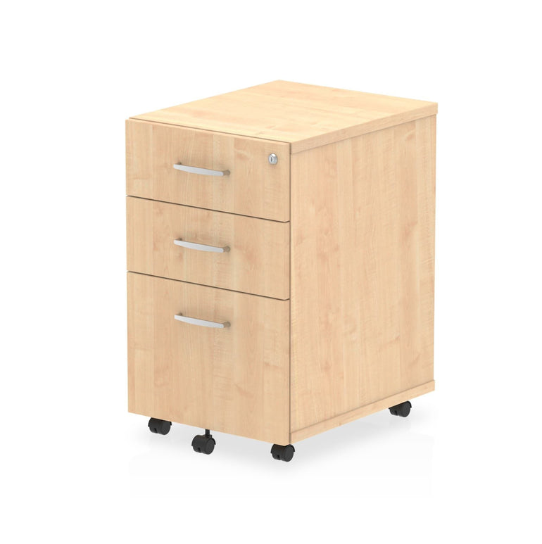 Impulse Under Desk Pedestal - 3 Drawers, 1 Filing Drawer, Lockable, MFC Material, Self-Assembly, 5-Year Guarantee, 440x550x695mm