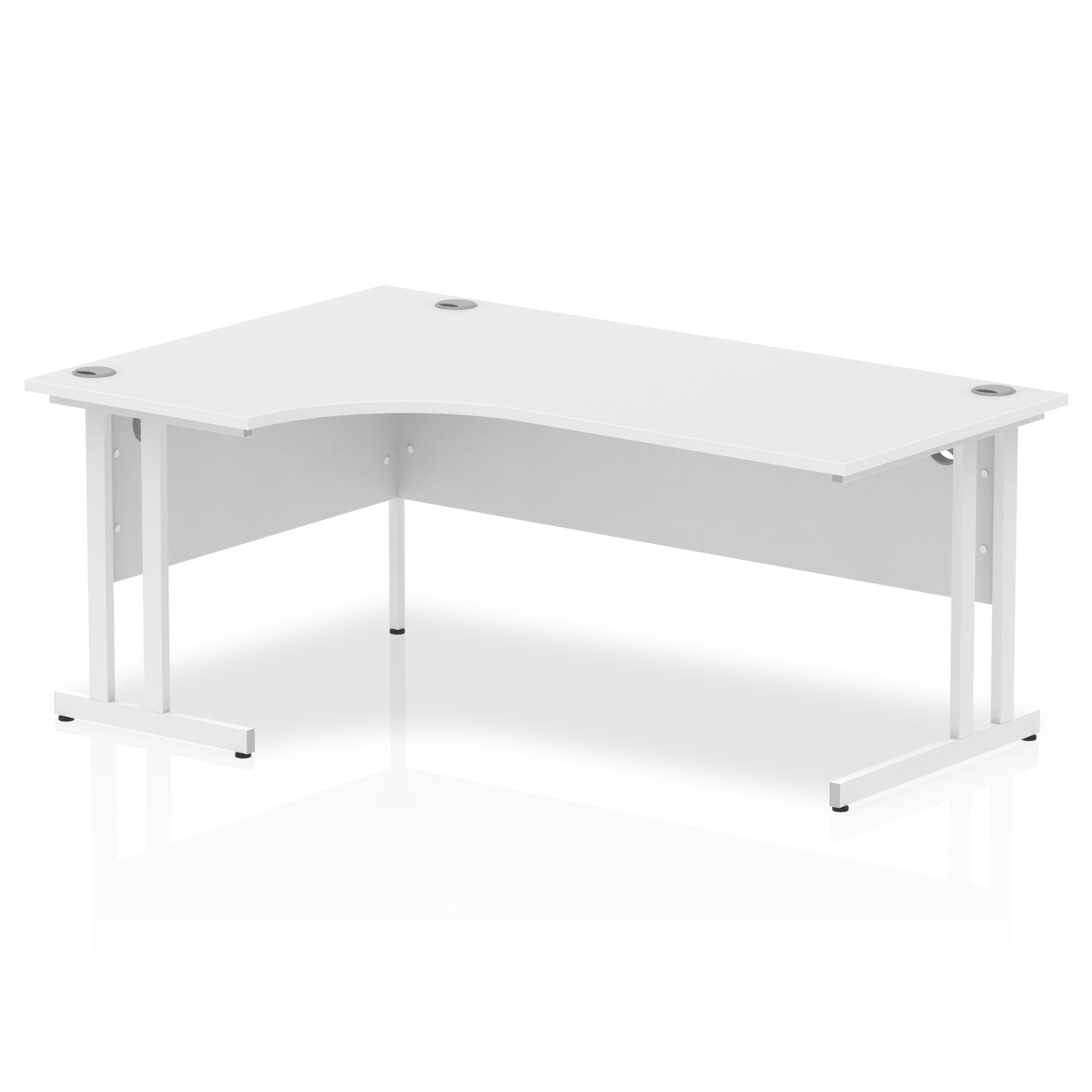 Impulse 1800mm Left Crescent Desk Cantilever Leg - 5-Year Guarantee, Self-Assembly, MFC Material, 1800x1200 Top, Silver/White/Black Frame