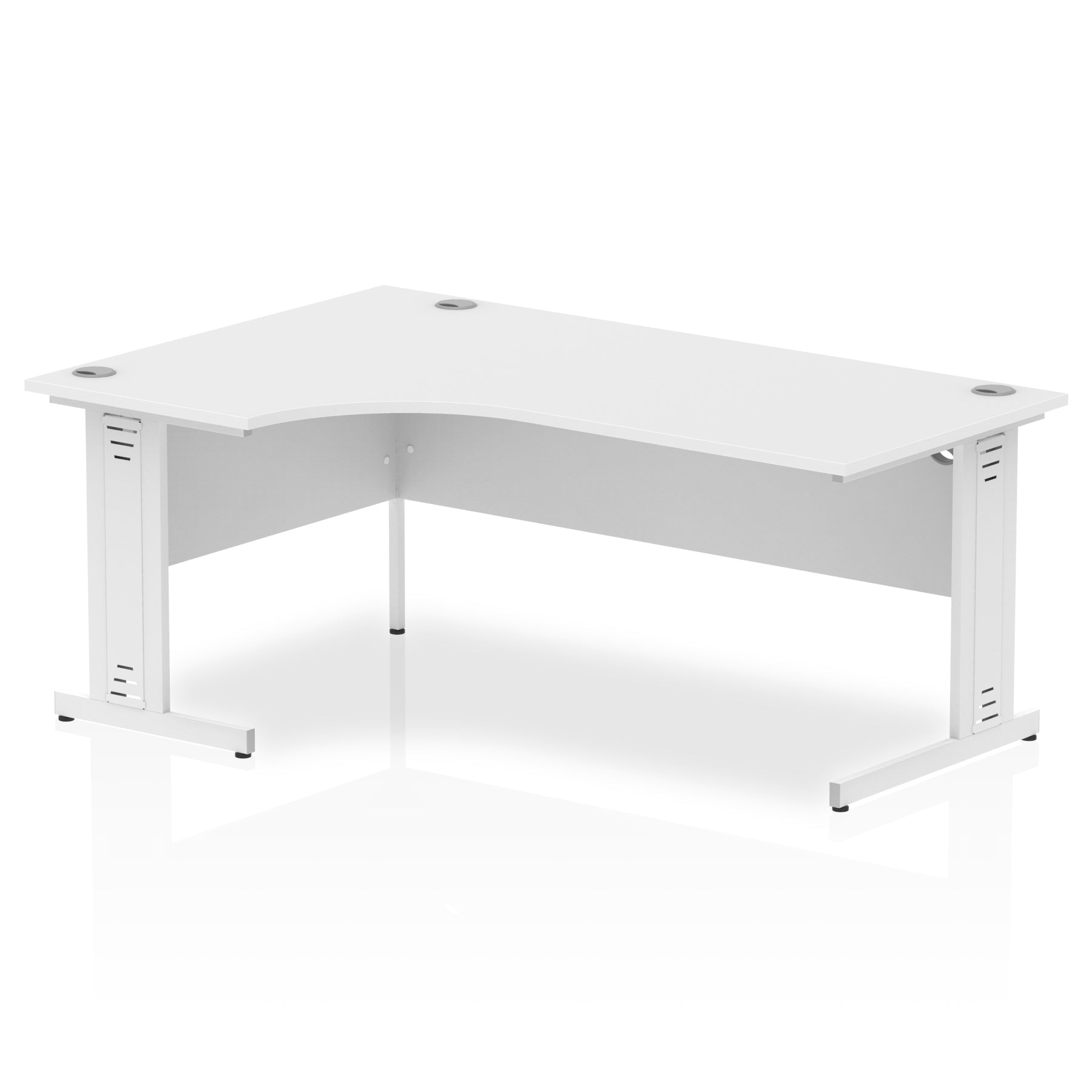 Impulse 1800mm Left Crescent Corner Desk | Cable Managed Leg | Sturdy Build | Weather & Heat Resistant Melamine Finish