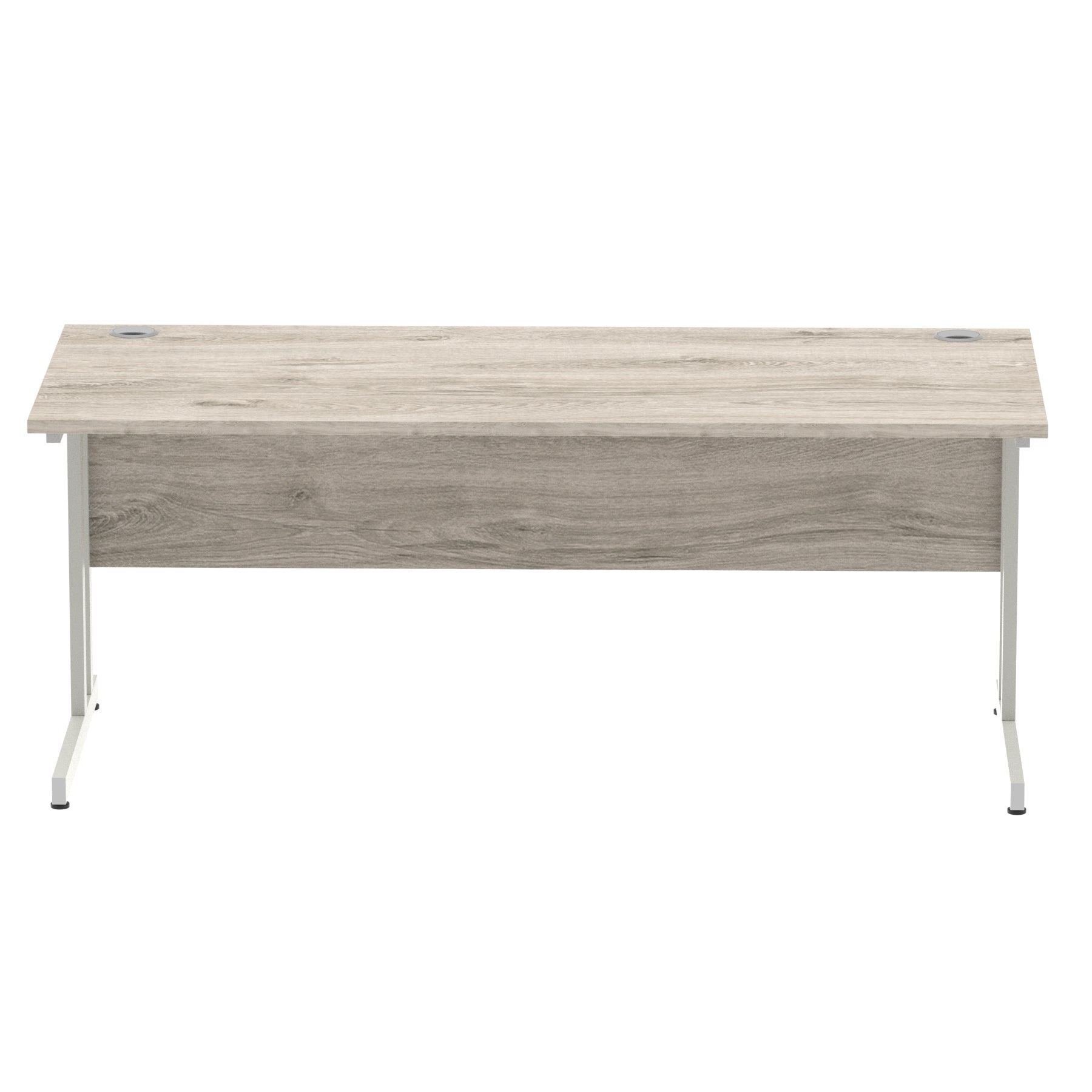 Impulse 1800mm Straight Desk Cantilever Leg - Rectangular MFC Table, 1800x800 Top, Silver/White/Black Frame, 5-Year Guarantee, Self-Assembly