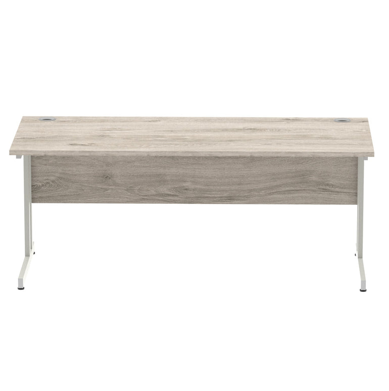 Impulse 1800mm Straight Desk Cantilever Leg - Rectangular MFC Table, 1800x800 Top, Silver/White/Black Frame, 5-Year Guarantee, Self-Assembly