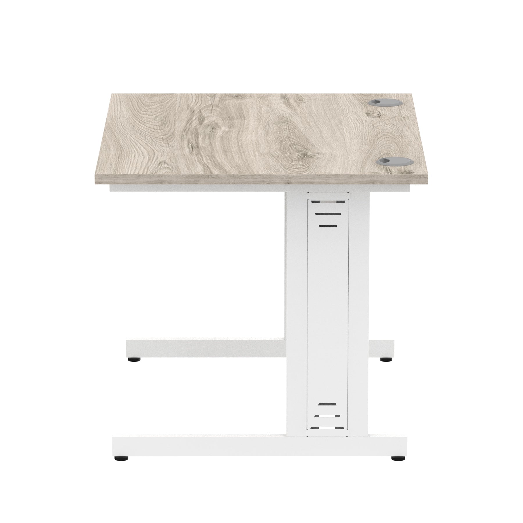 Impulse 1000mm Straight Desk with Cable Managed Leg - MFC Rectangular Table, 5-Year Guarantee, Self-Assembly, Silver/White Frame (1000x800x730mm)