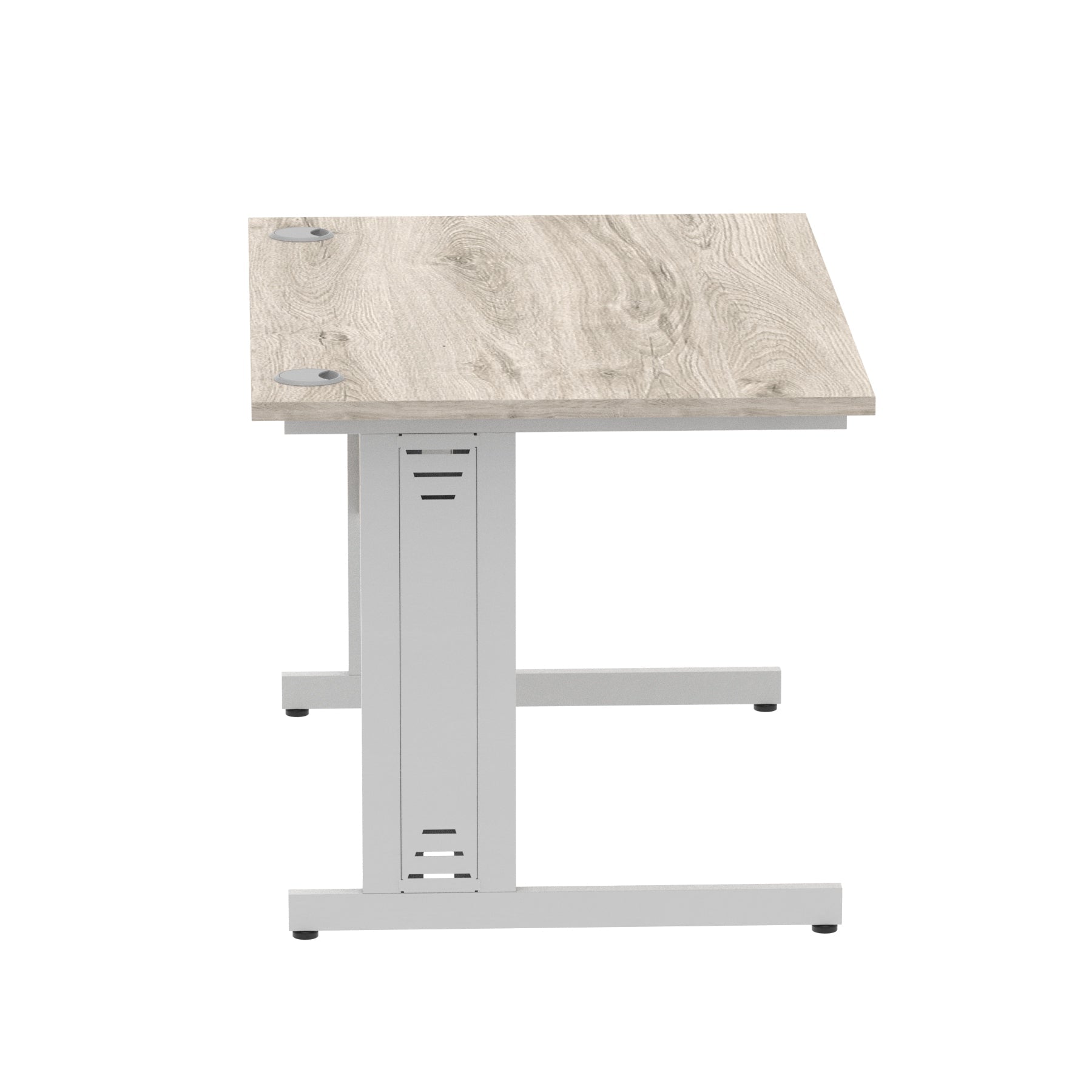 Impulse 1200mm Straight Desk with Cable Managed Leg - MFC Rectangular Table, Self-Assembly, 5-Year Guarantee, Silver/White Frame (1200x800x730mm)