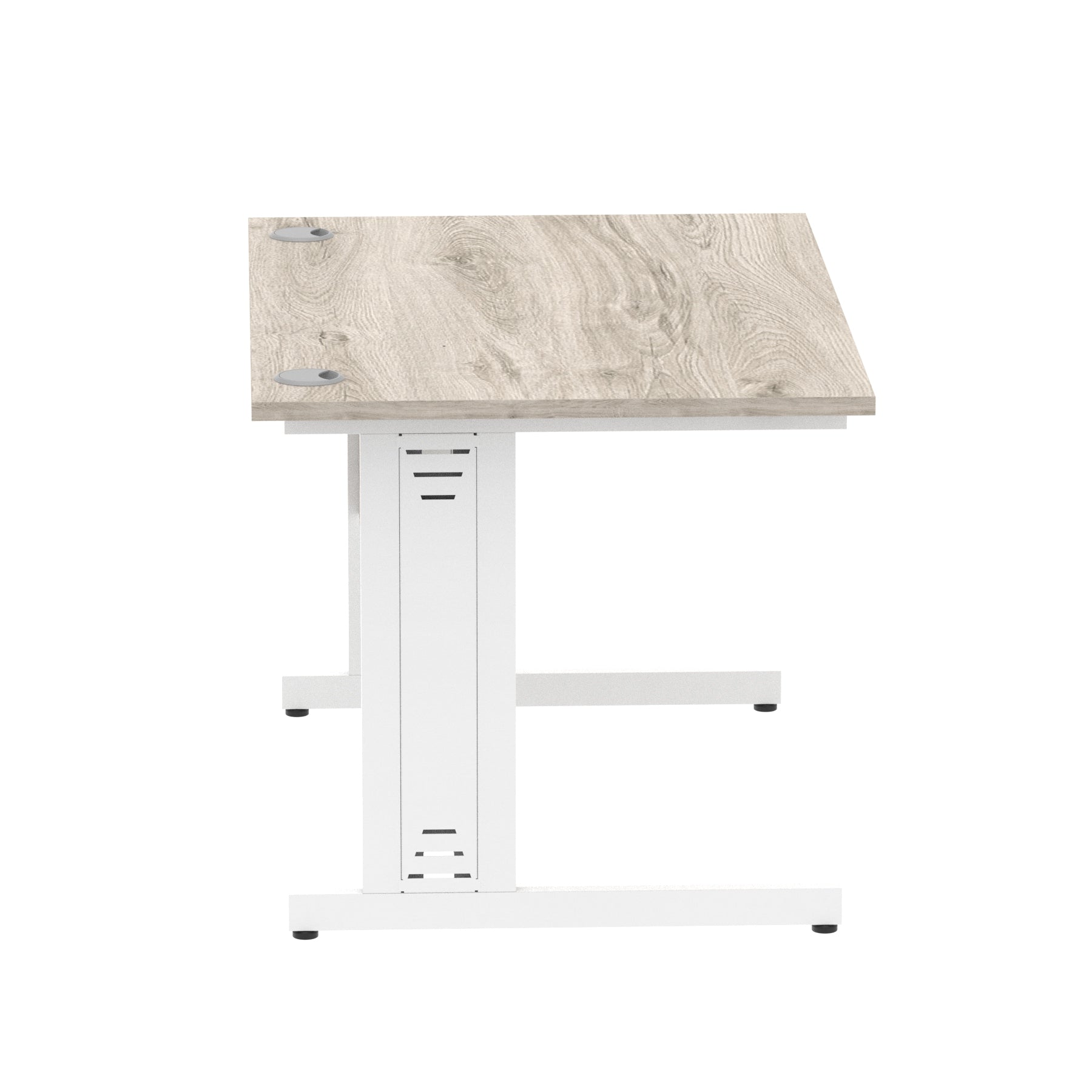 Impulse 1200mm Straight Desk with Cable Managed Leg - MFC Rectangular Table, Self-Assembly, 5-Year Guarantee, Silver/White Frame (1200x800x730mm)