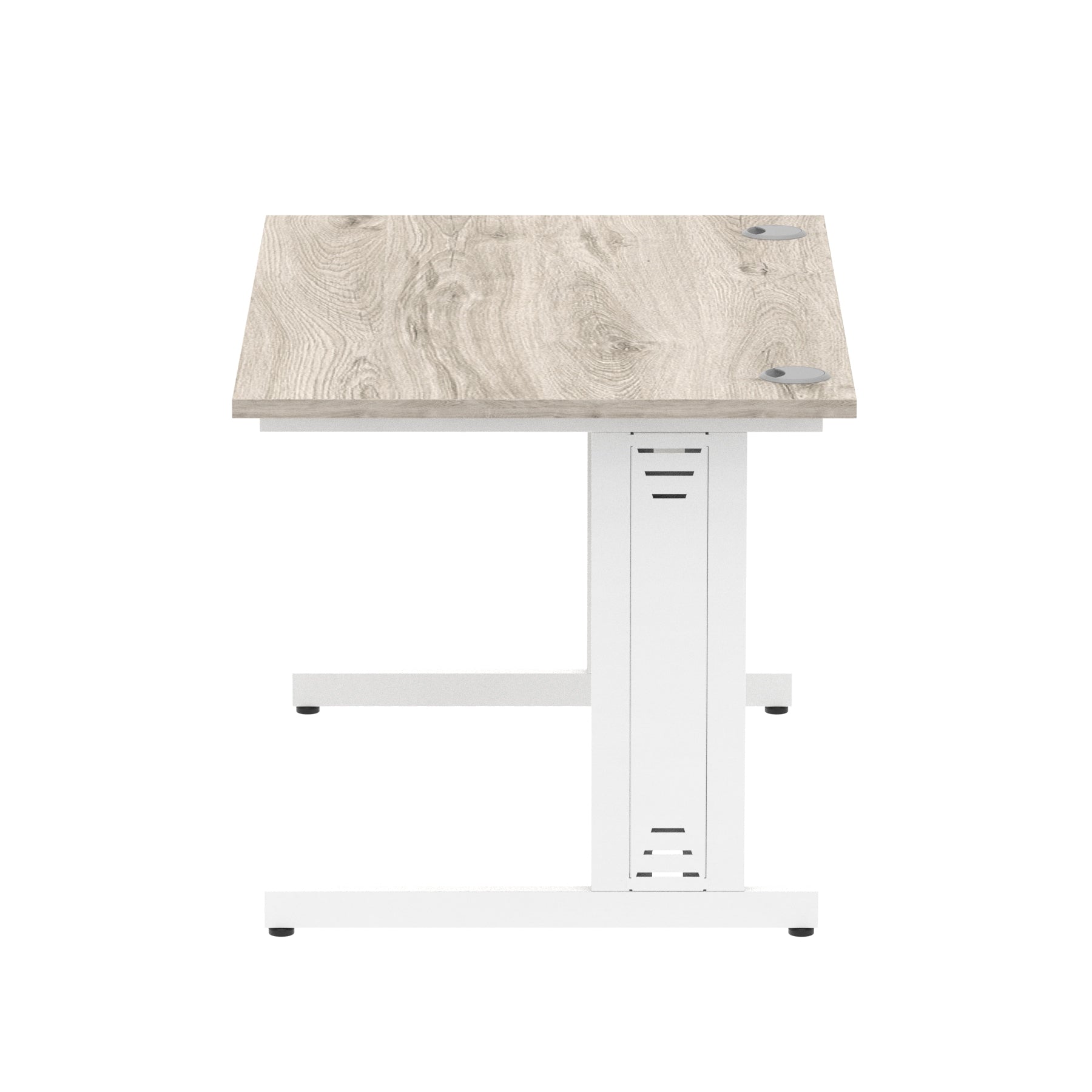 Impulse 1200mm Straight Desk with Cable Managed Leg - MFC Rectangular Table, Self-Assembly, 5-Year Guarantee, Silver/White Frame (1200x800x730mm)