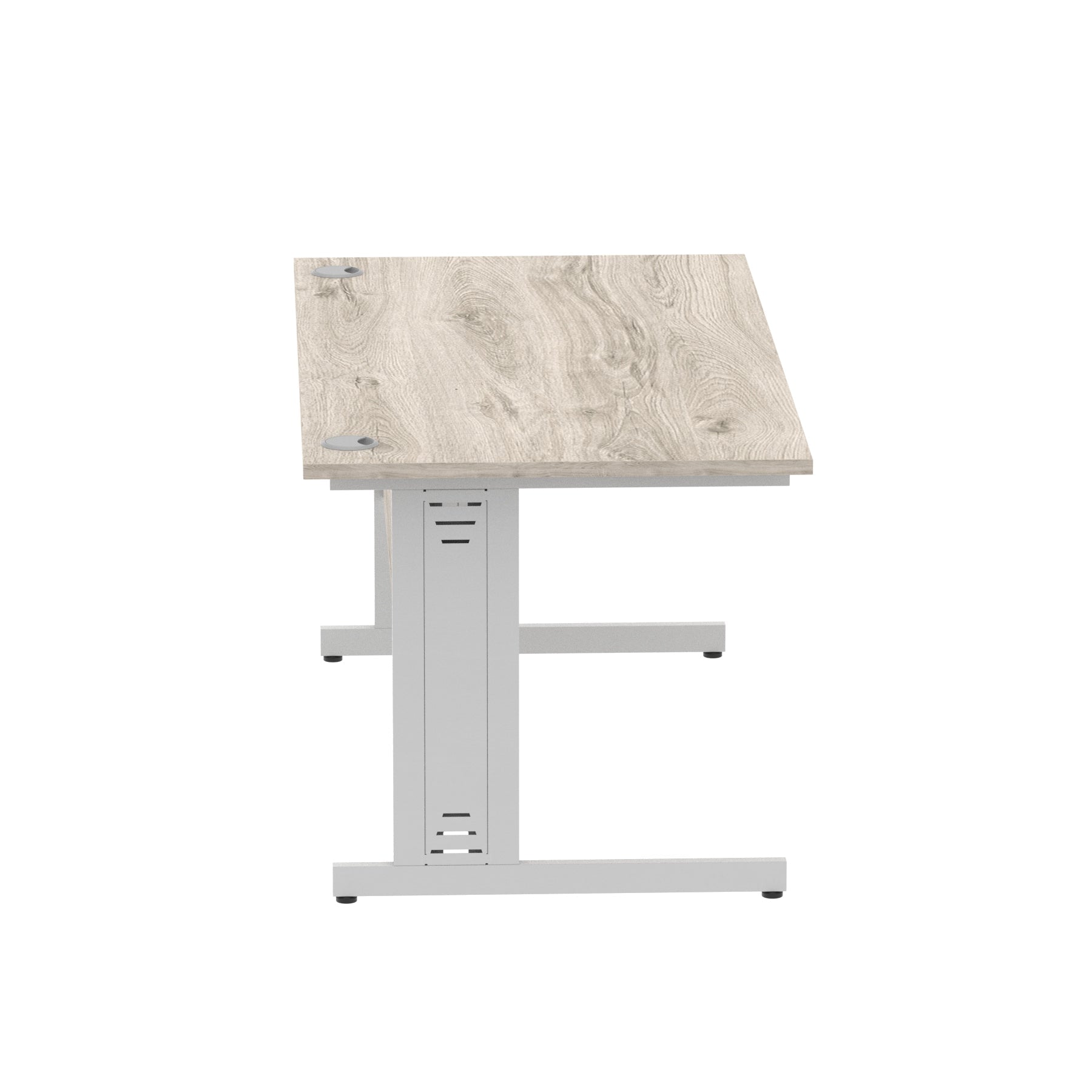 Impulse 1600mm Straight Desk with Cable Managed Leg - MFC Rectangular Table, 1600x800, Silver/White Frame, 5-Year Guarantee