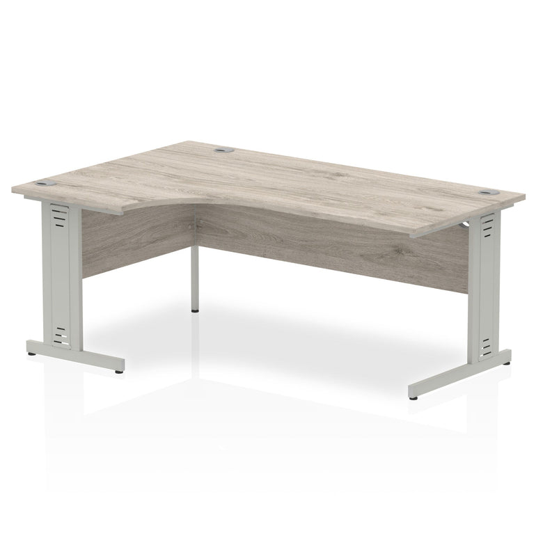 Impulse 1800mm Left Crescent Corner Desk | Cable Managed Leg | Sturdy Build | Weather & Heat Resistant Melamine Finish