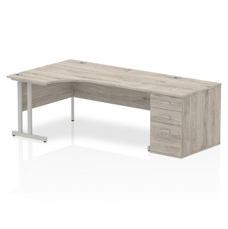 Sturdy & Weather Resistant 1800mm Workstation Desk with Pedestal | Dynasty Freestanding Cantilever Desk