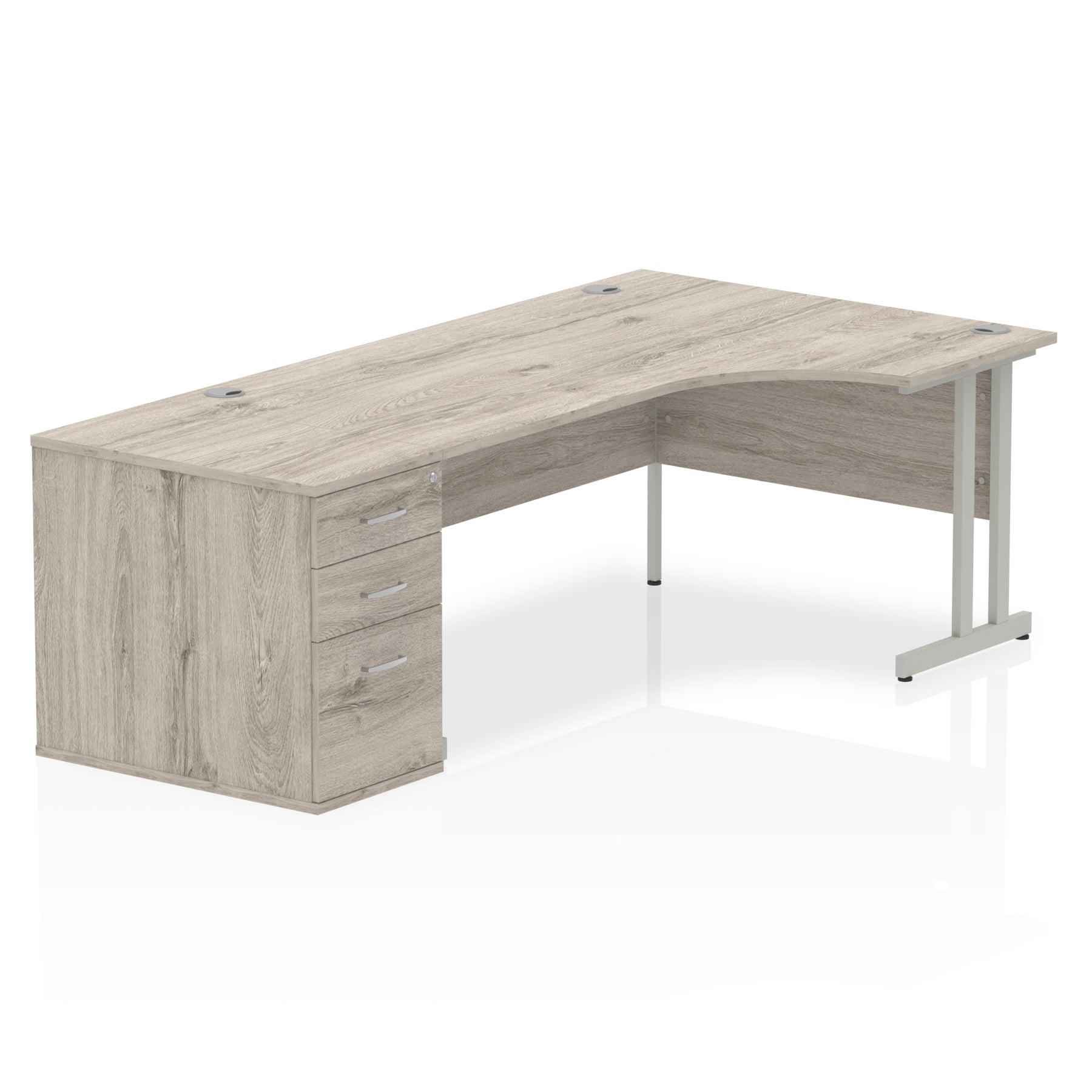 Sturdy 1800mm Freestanding Cantilever Desk with Pedestal | Heat & Weather Resistant Melamine Finish | Dynasty