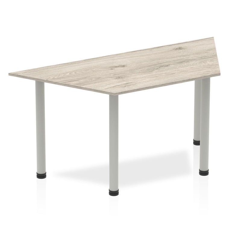 Impulse Trapezium Table 1600x800mm with Post Leg - MFC Material, Self-Assembly, 5-Year Guarantee, Multiple Frame Colors