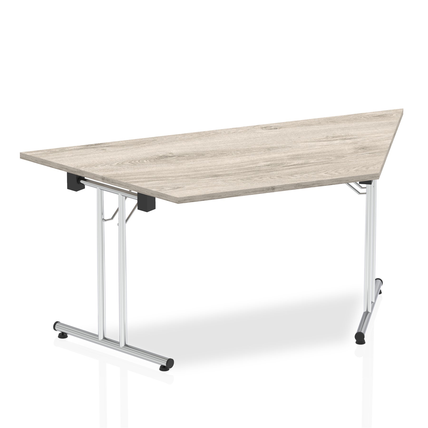 Impulse Folding Trapezium Table 1600x800mm - MFC Material, Silver Frame, Self-Assembly, 5-Year Guarantee - Ideal for Office & Home Use