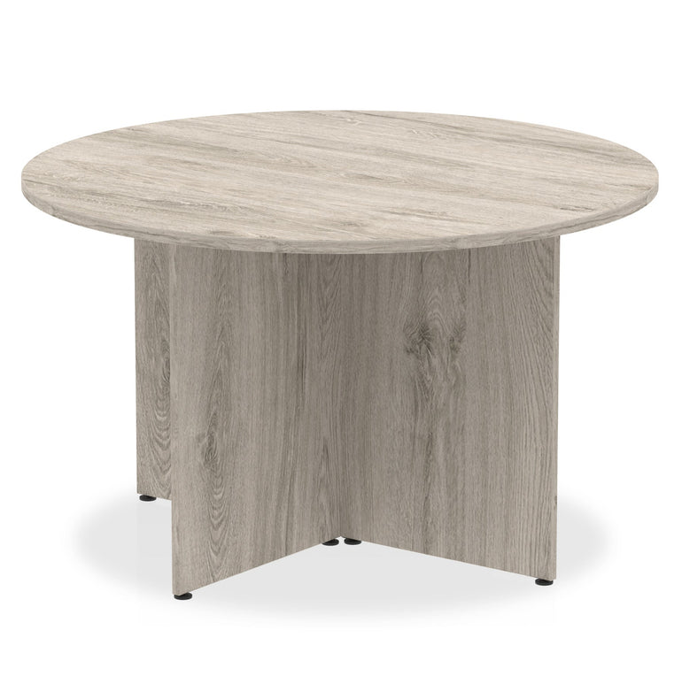 Impulse Round Table Arrowhead Leg - 1000x1000 or 1200x1200 MFC Circular Desk, Self-Assembly, 5-Year Guarantee, 25mm Thickness, 39-47.1kg Weight