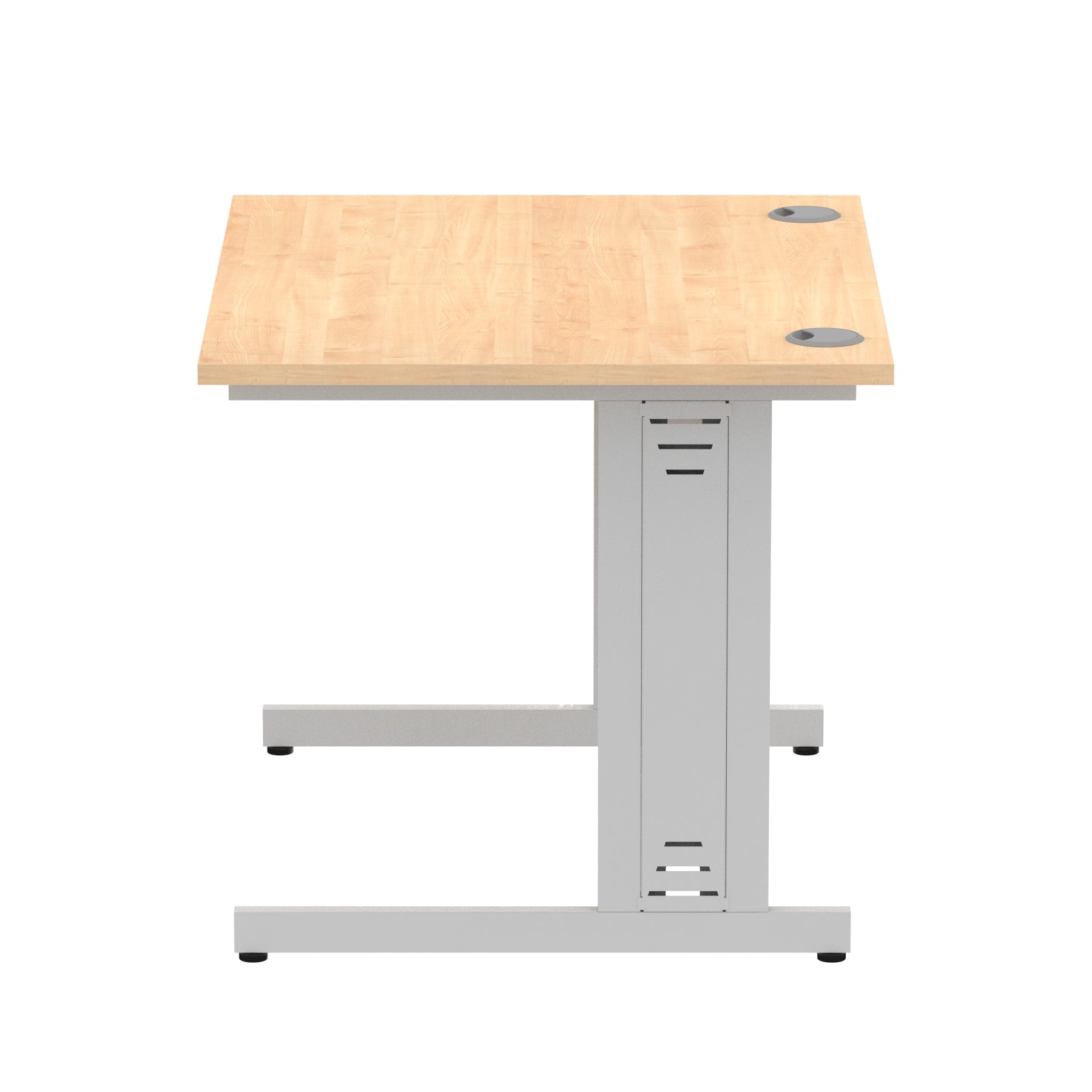 Impulse 1000mm Straight Desk with Cable Managed Leg - MFC Rectangular Table, 5-Year Guarantee, Self-Assembly, Silver/White Frame (1000x800x730mm)