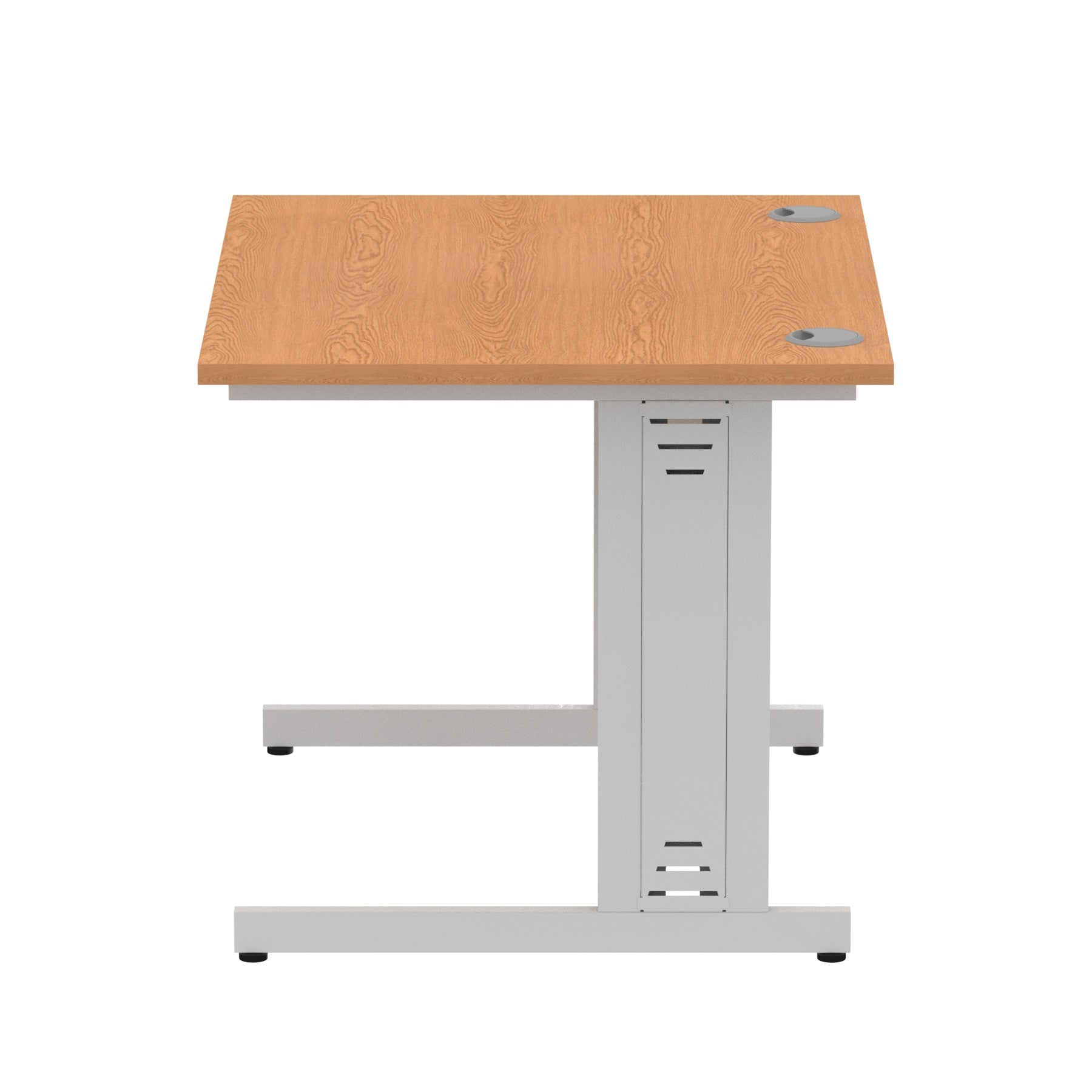 Impulse 1000mm Straight Desk with Cable Managed Leg - MFC Rectangular Table, 5-Year Guarantee, Self-Assembly, Silver/White Frame (1000x800x730mm)