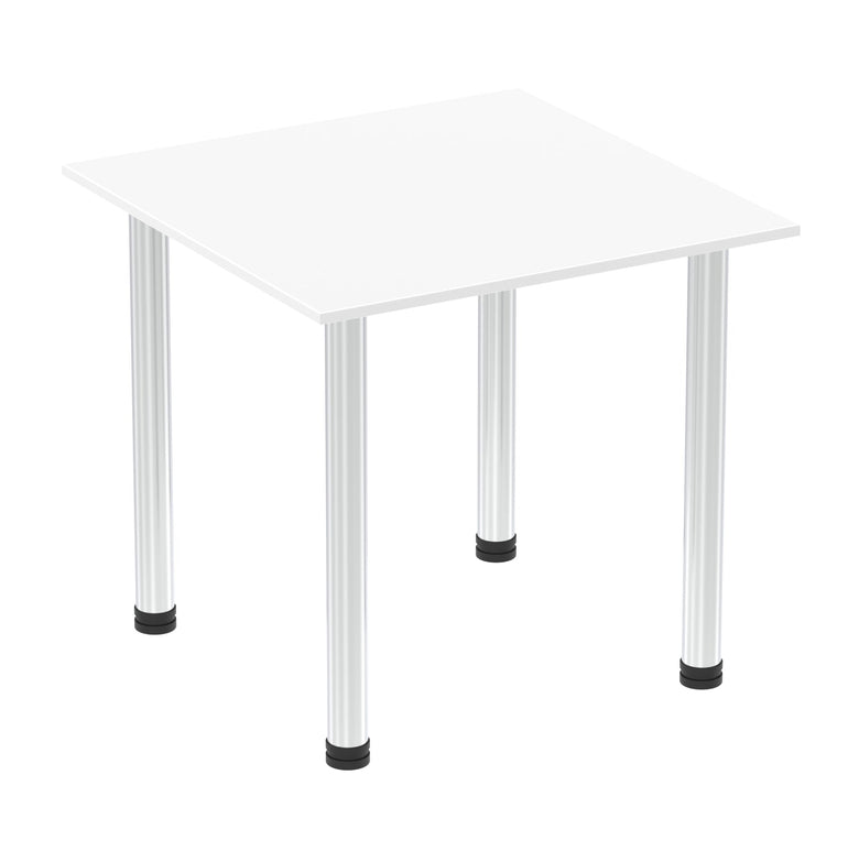 Impulse Square Table 800x800mm with Post Leg - MFC Material, Self-Assembly, 5-Year Guarantee, Multiple Frame Colors