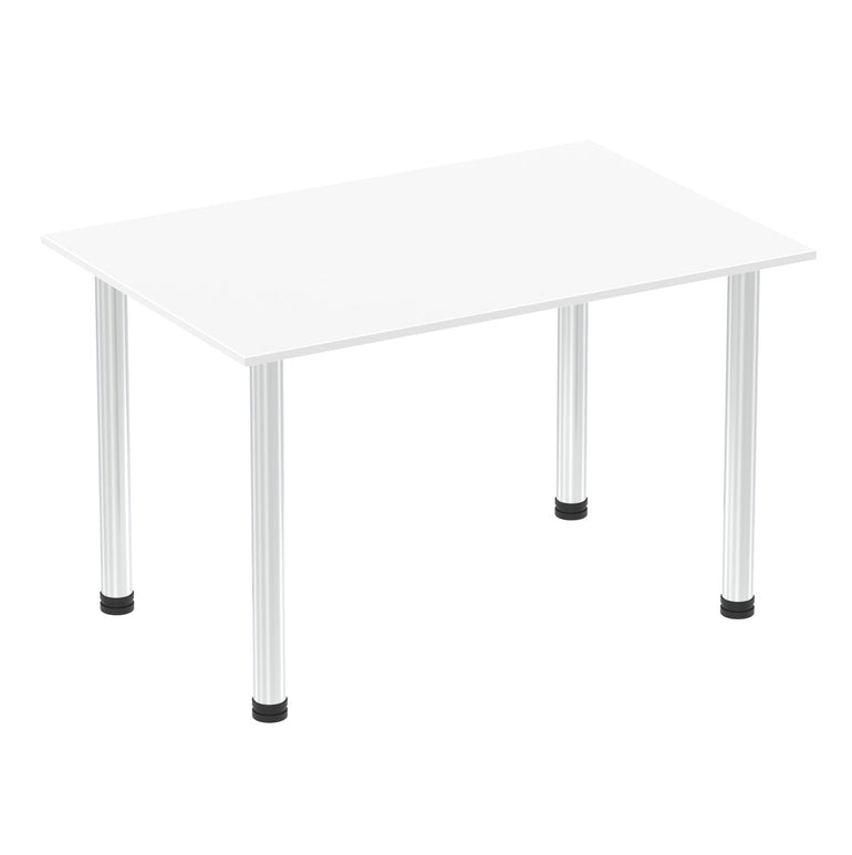 Impulse 1200mm Straight Post Leg Table - Rectangular MFC Desk, Self-Assembly, 5-Year Guarantee, Multiple Frame Colors, 1200x800x740mm