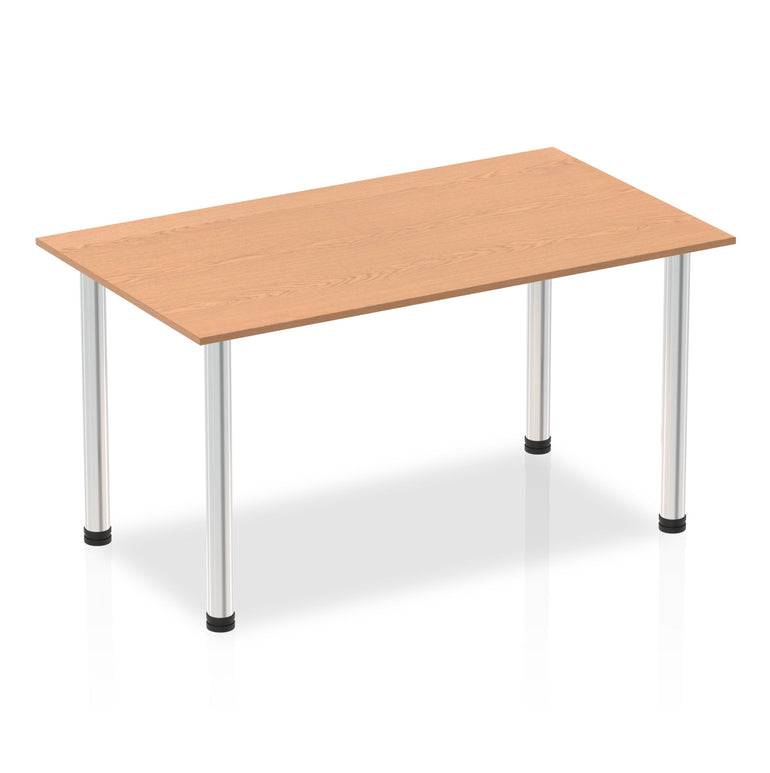 Impulse 1400mm Straight Post Leg Table - Rectangular MFC Desk, Self-Assembly, 5-Year Guarantee, Multiple Frame Colors