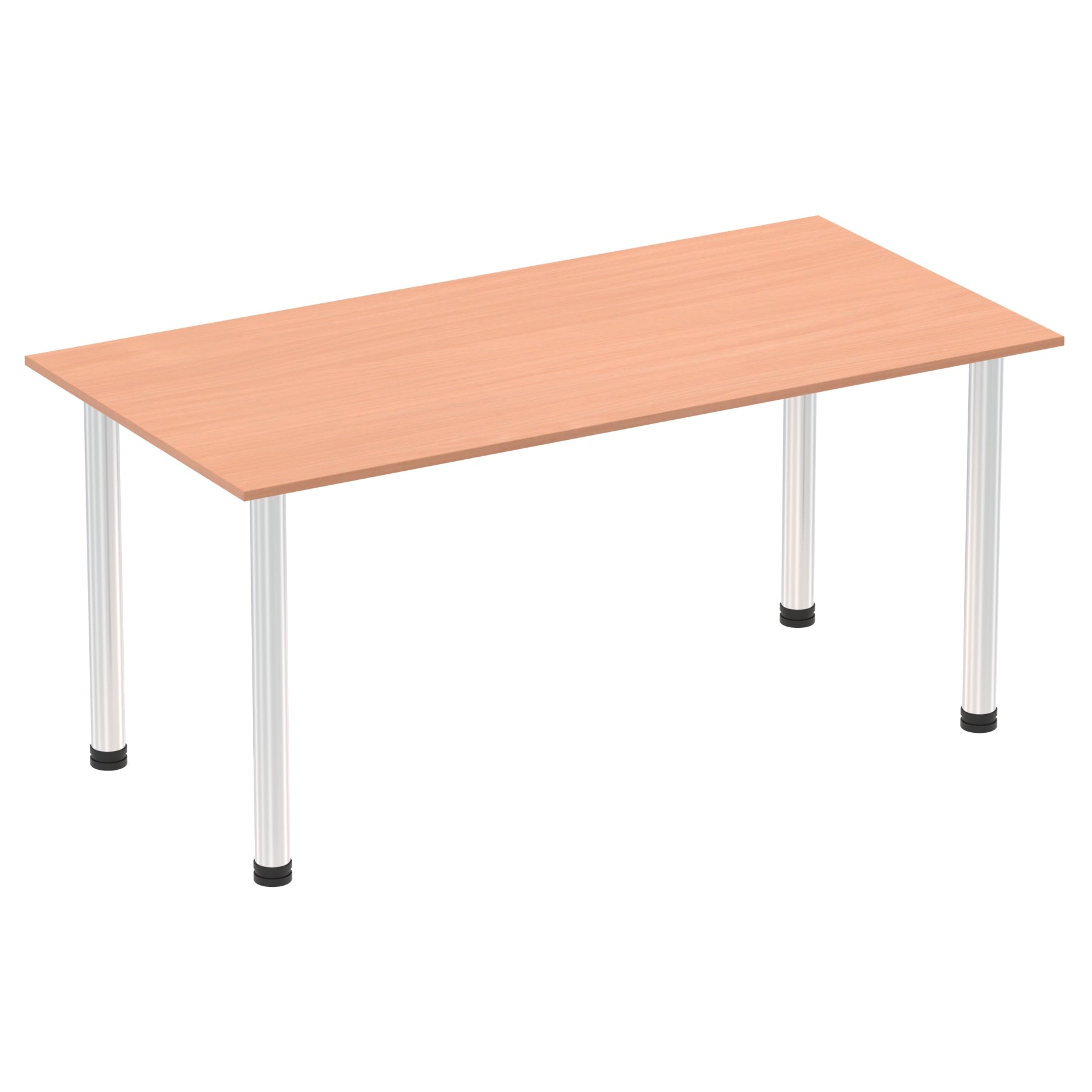 Impulse 1600mm Straight Post Leg Table - Rectangular MFC Desk, Self-Assembly, 5-Year Guarantee, Multiple Frame Colors